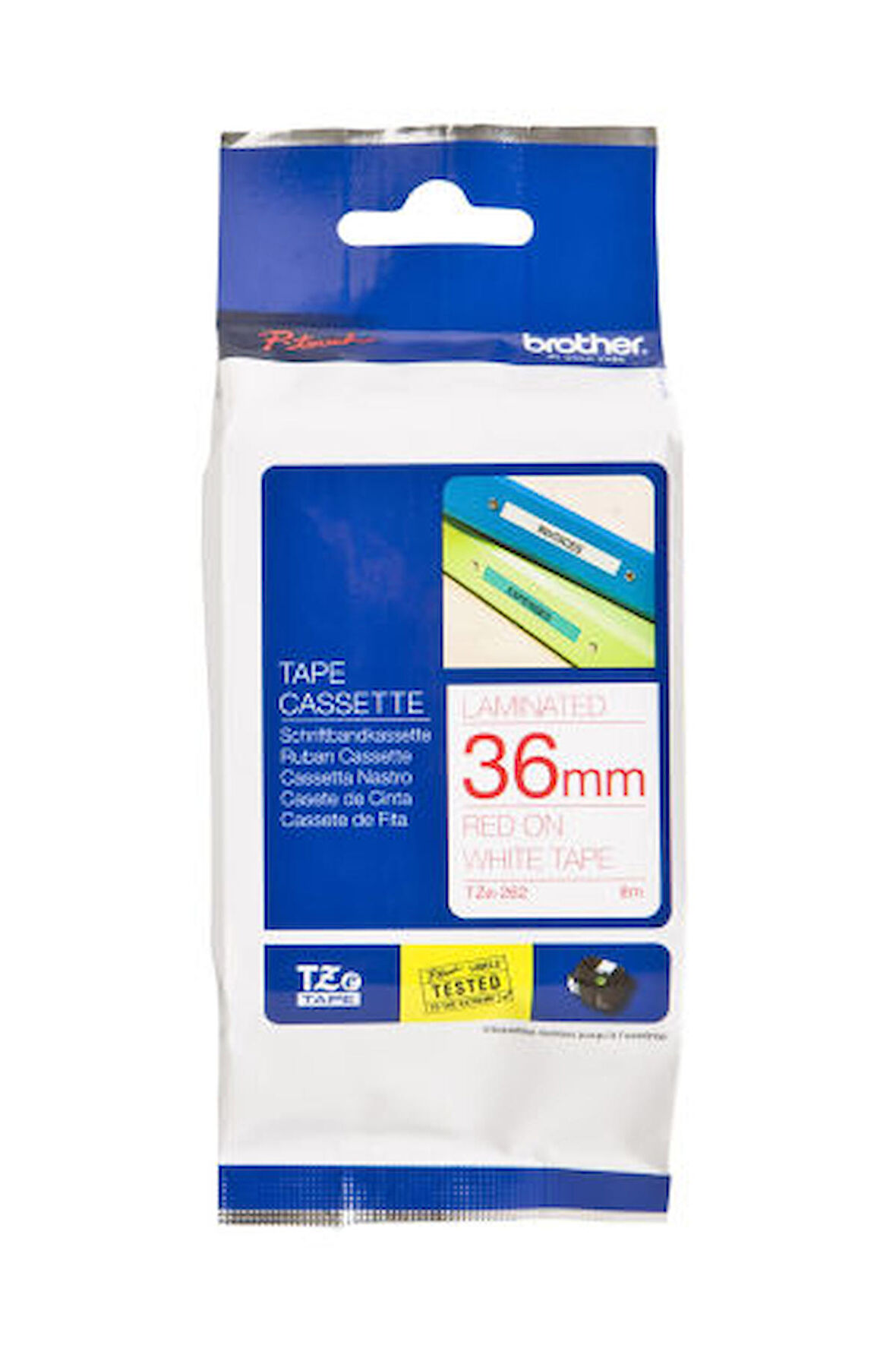 Tonersepeti Brother TZE-262 (36mm) Kırmızı Lamine Etiket