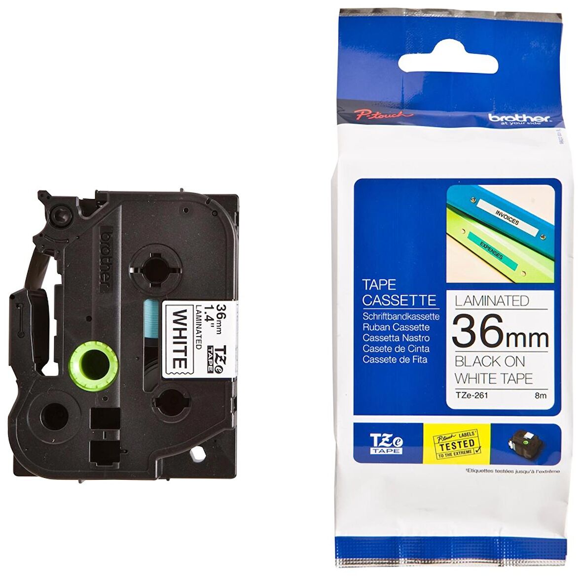 Tonersepeti Brother TZe-261 Siyah Lamine Etiket 36mm