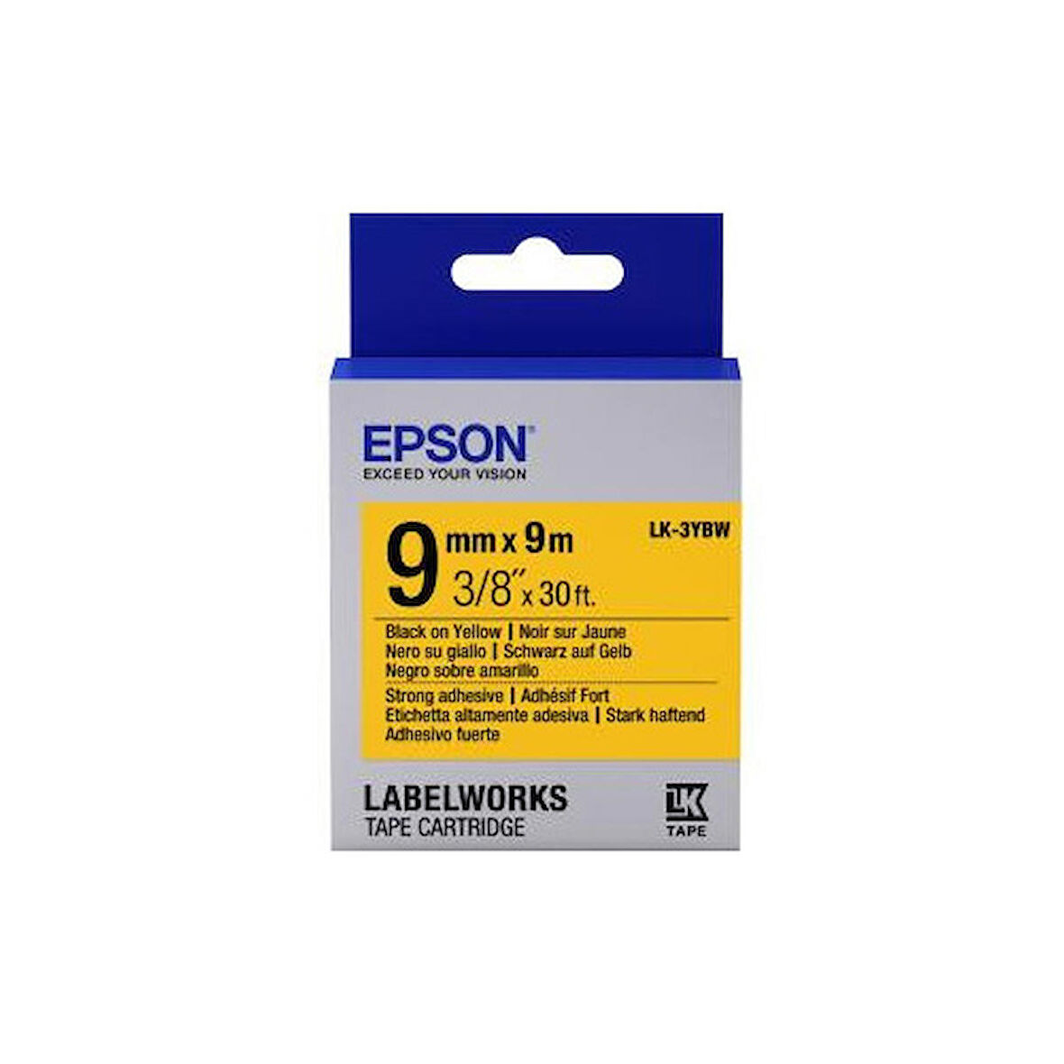 Tonersepeti Epson LK-3YBW Strong Siyah Üzeri Sarı 9MM 9Metre Etiket