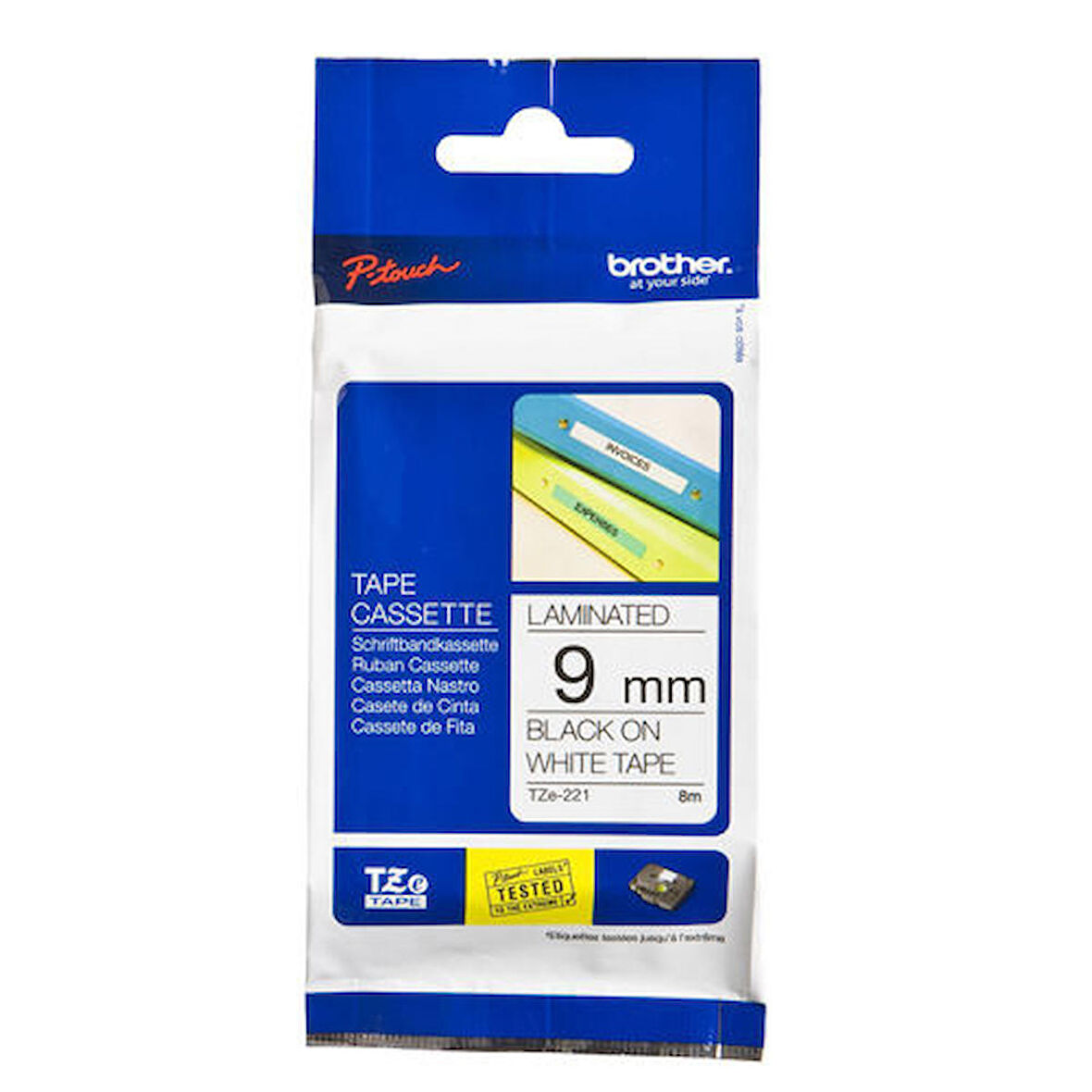 Tonersepeti Brother TZE-221 Beyaz Lamine Etiket (9mm)