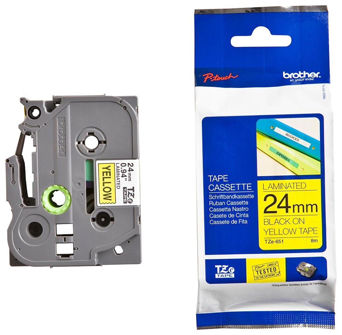 Tonersepeti Brother TZe-651 Sarı Üzerine Siyah Orjinal Etiket (24mm)