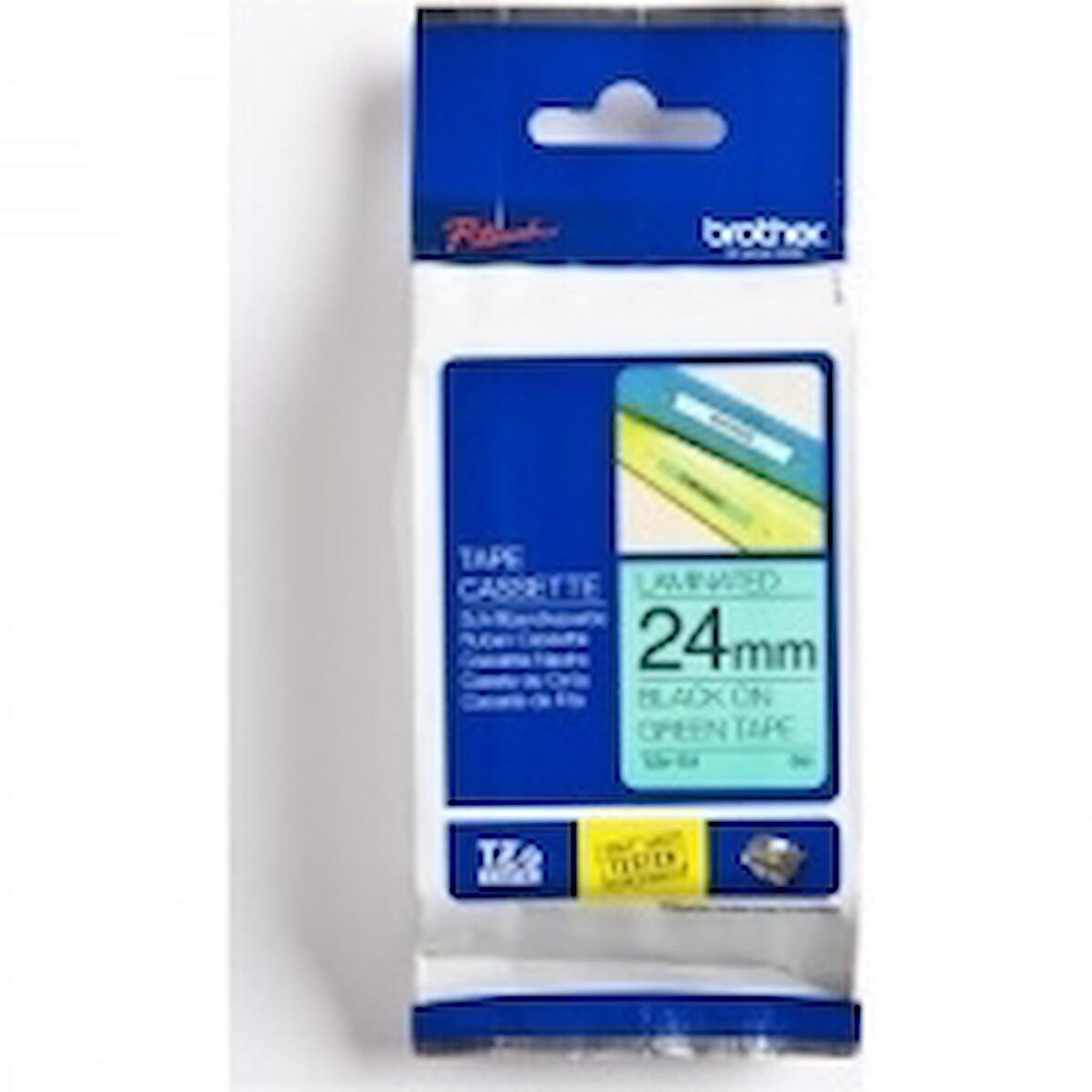 Tonersepeti Brother TZe-751 24MM Siyah Yeşil Orjinal Etiket Şeridi