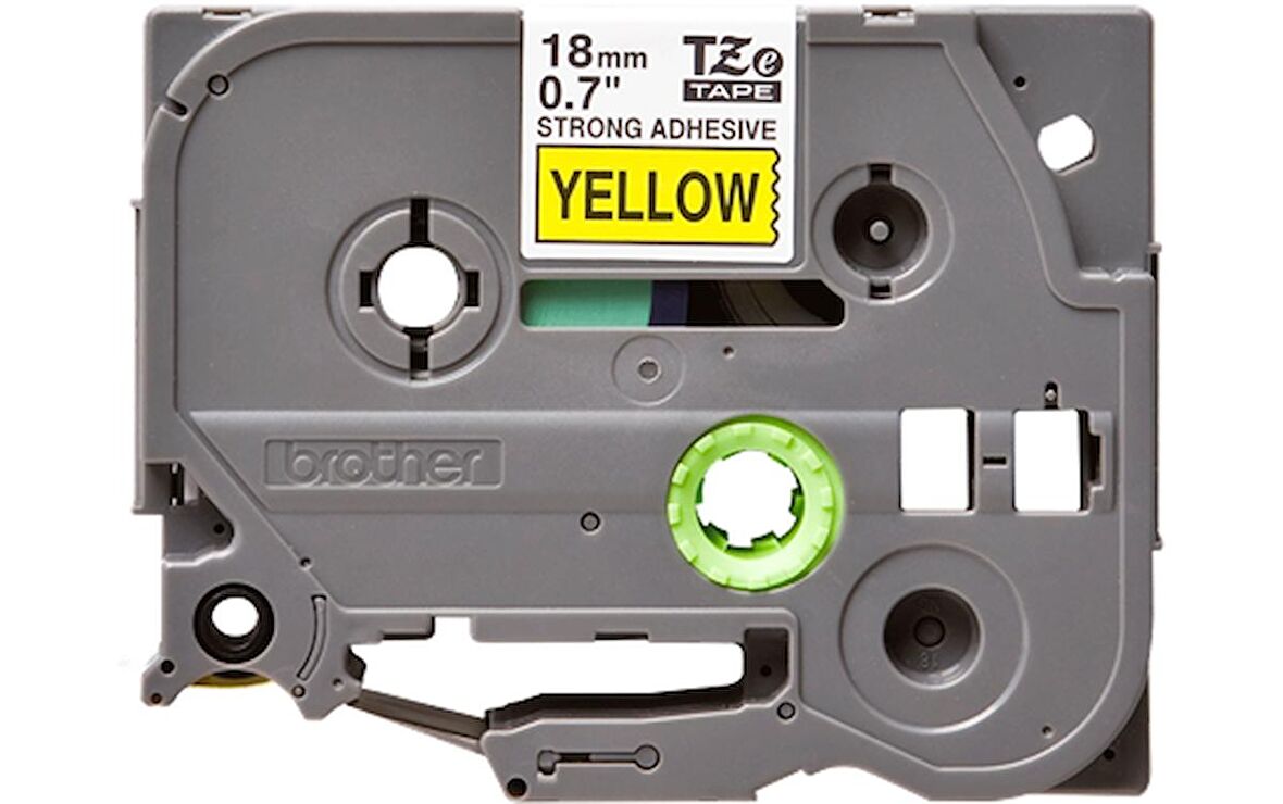 Tonersepeti Brother TZe-S641 18mm Sarı üzerine Siyah Laminasyonlu Ekstra Güçlü Orjinal Etiket