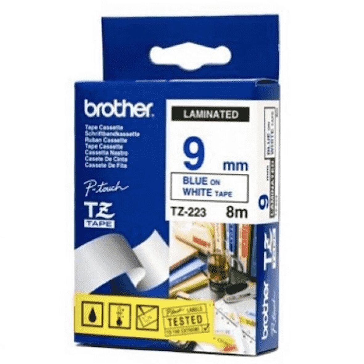 Tonersepeti Brother TZ-223 Beyaz Üzerine Mavi Etiket 9mm
