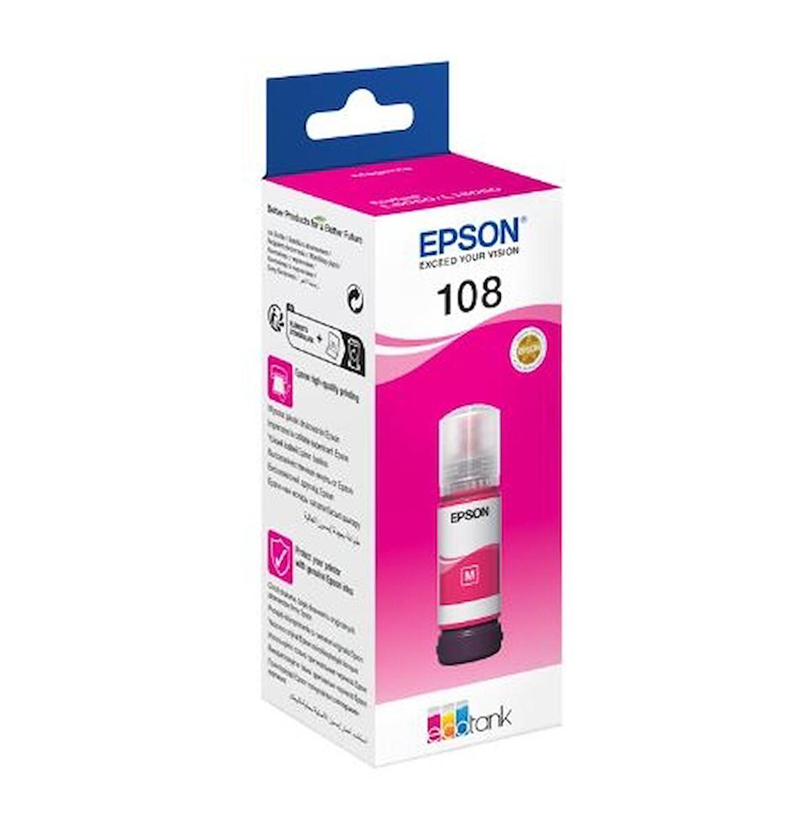 Tonersepeti Epson T09C3 108 Magenta Kırmızı Şişe Mürekkep T09C34A L18050/L8050