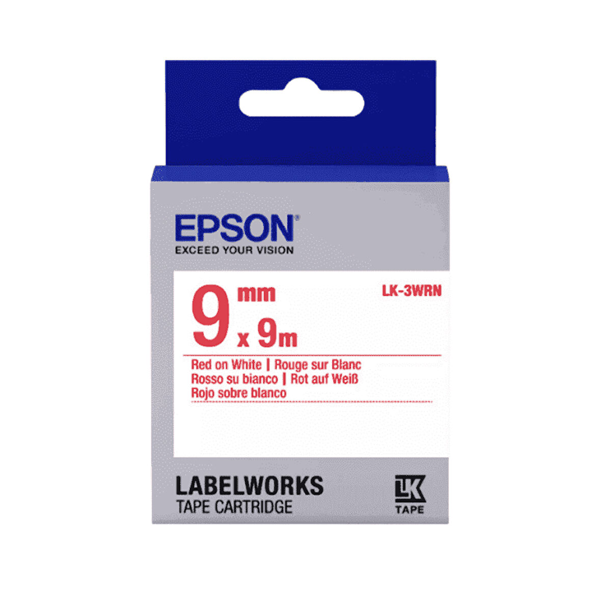 Epson Label Cartridge Standard LK-3WRN Red/White 9mm (9m)
