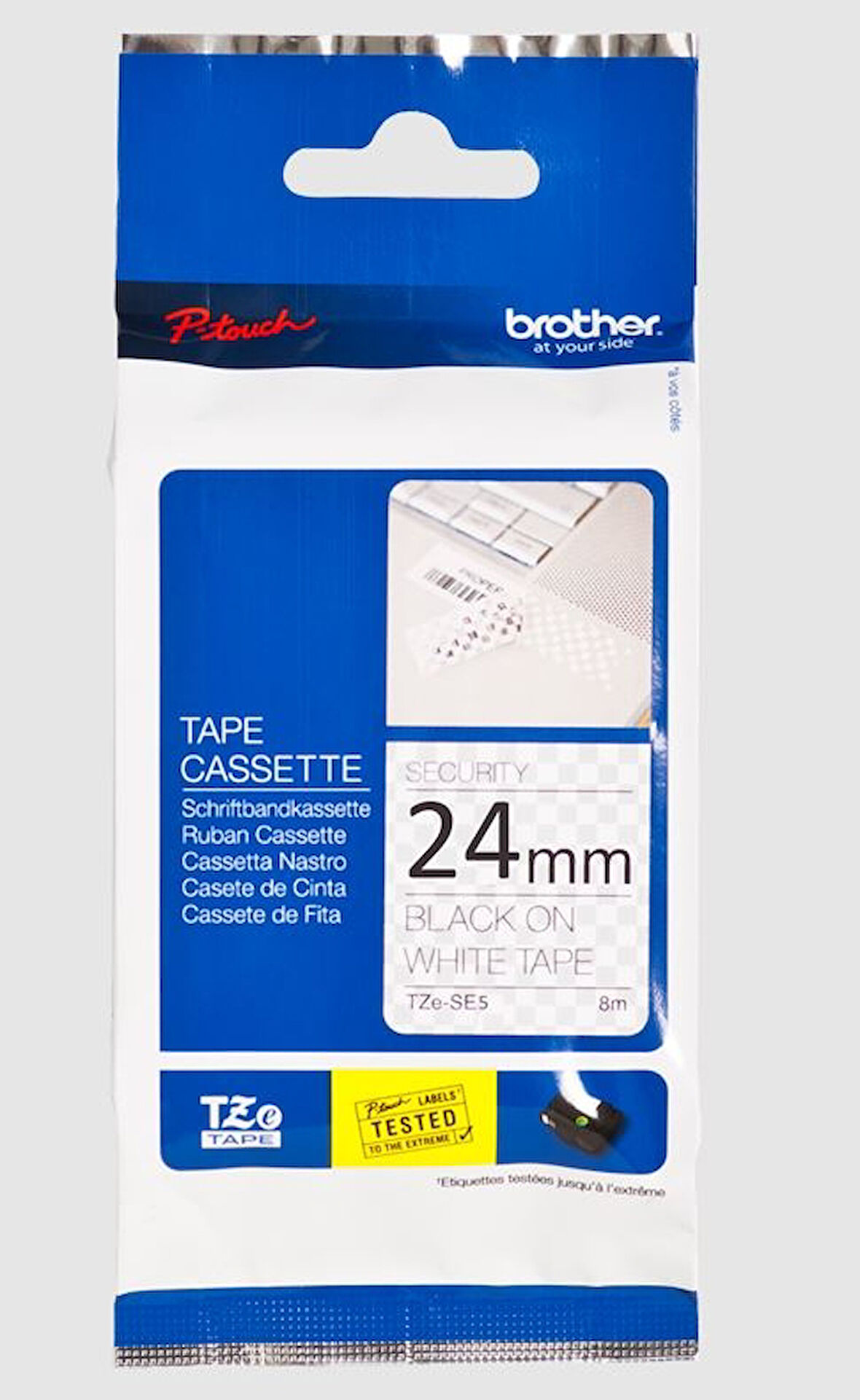 Brother TZe-SE5 24mm Laminasyonlu Güvenlik Etiketi