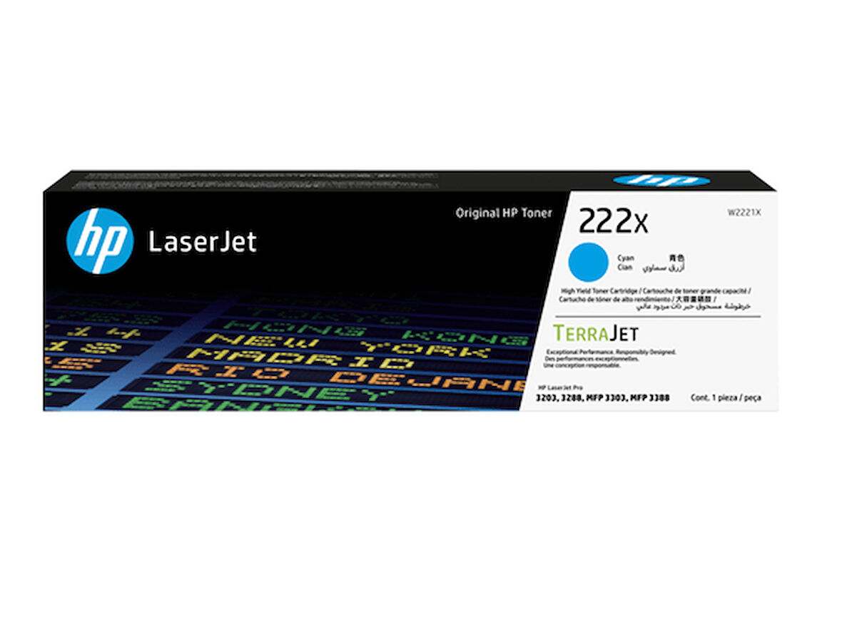HP 222A-W2221A Mavi Orjinal Toner