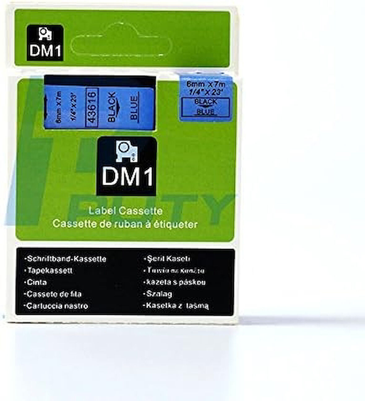 Dymo 43616 Mavi üzerine Siyah 6mm Muadil Etiket