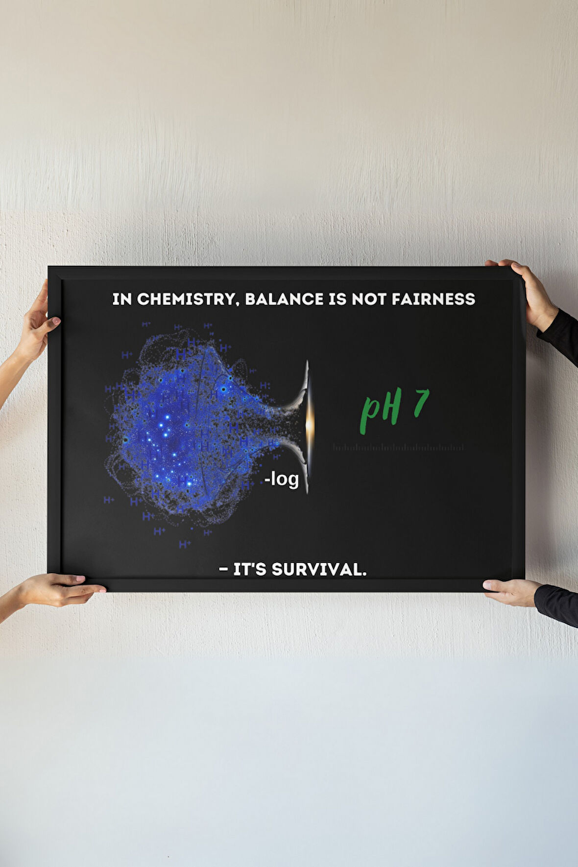 Kimya Temalı Çerçeveli Tablo – Kimyacılar ve Bilim Severler İçin Eğlenceli Duvar Dekor 30x42 cm