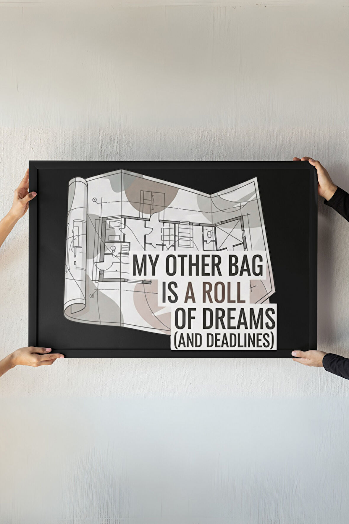 Mimarlara Özel Sanatsal Çerçeveli Tablo – Tasarım Tutkunları için Modern Dekor – 30x42 cm