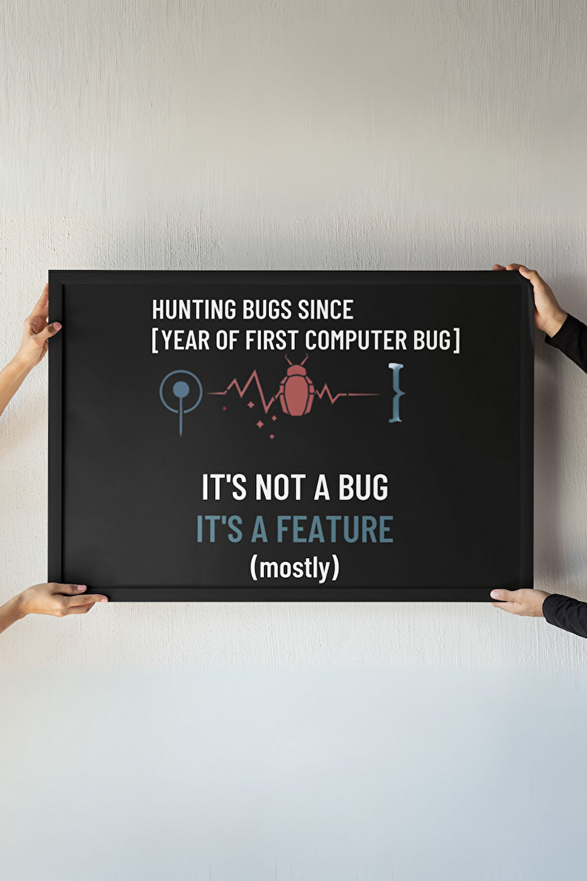 Programcılar ve Bilgisayar Tutkunları için Kod Mizahı Çerçeveli Tablo – Hediyelik Tasarım, 30x42 cm