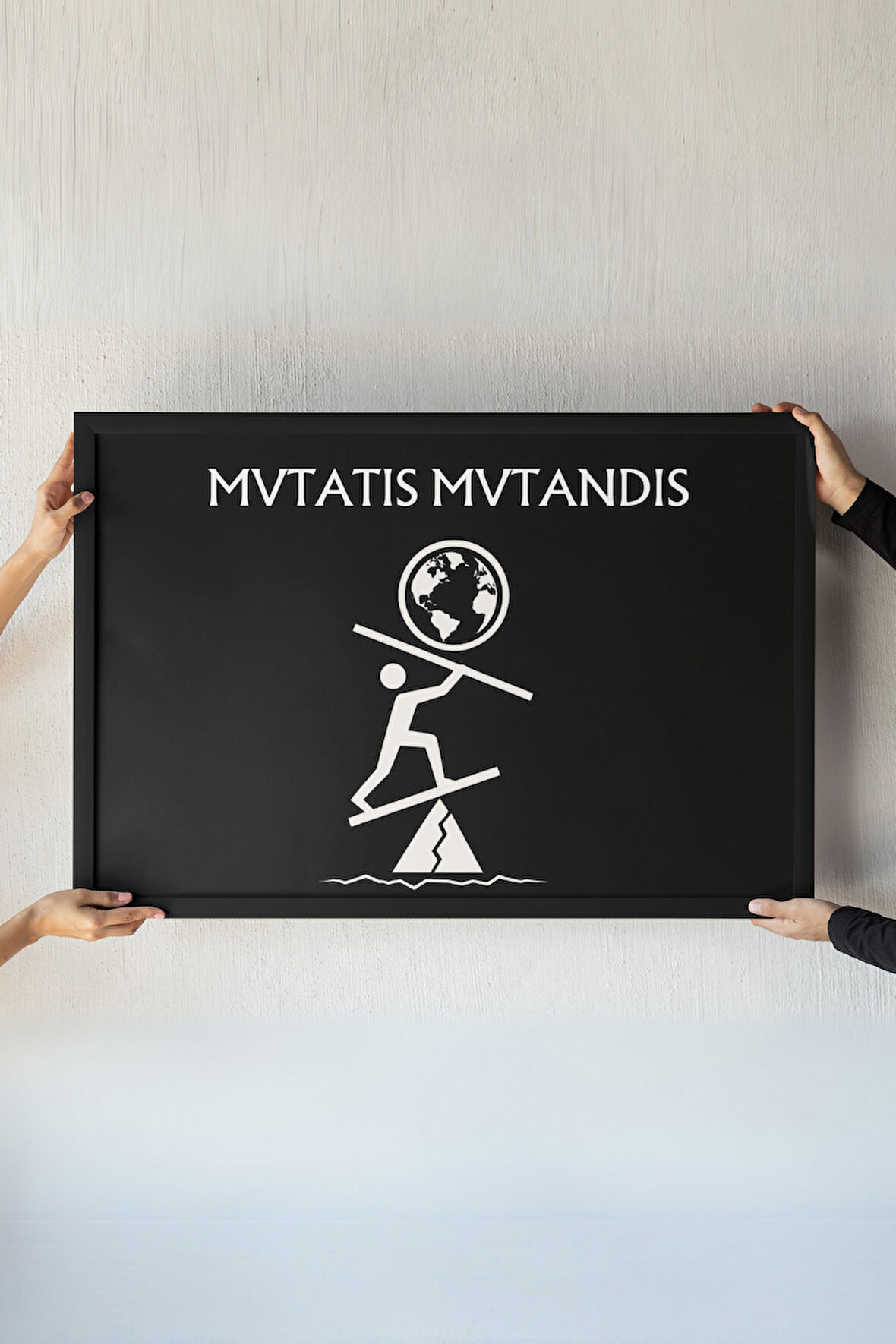 Mutatis Mutandis Çerçeveli Tablo – Değişimi ve Uyumu Yansıtan Felsefi Tasarım Hediyesi, 30x42 cm