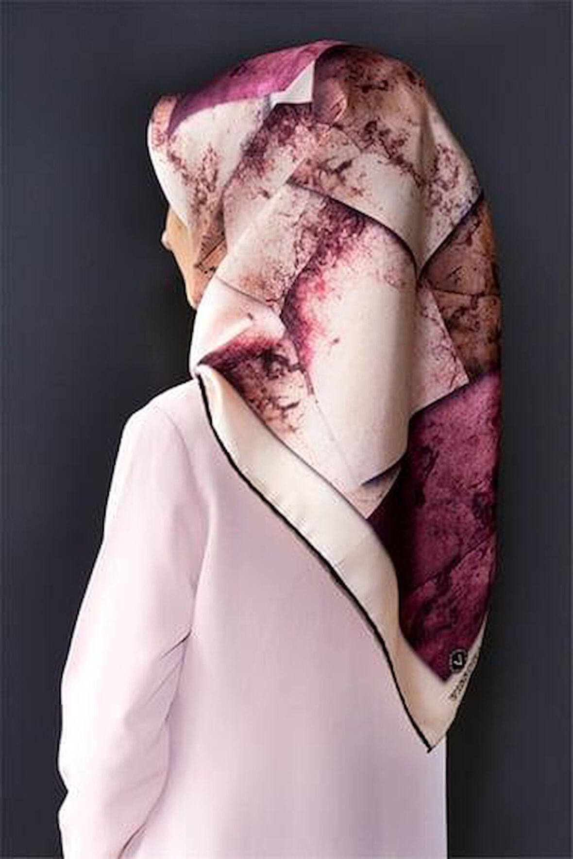 Vissona Tivil İpek Eşarp 17554 - 0012 - 0019 Pudra Dokulu Desen