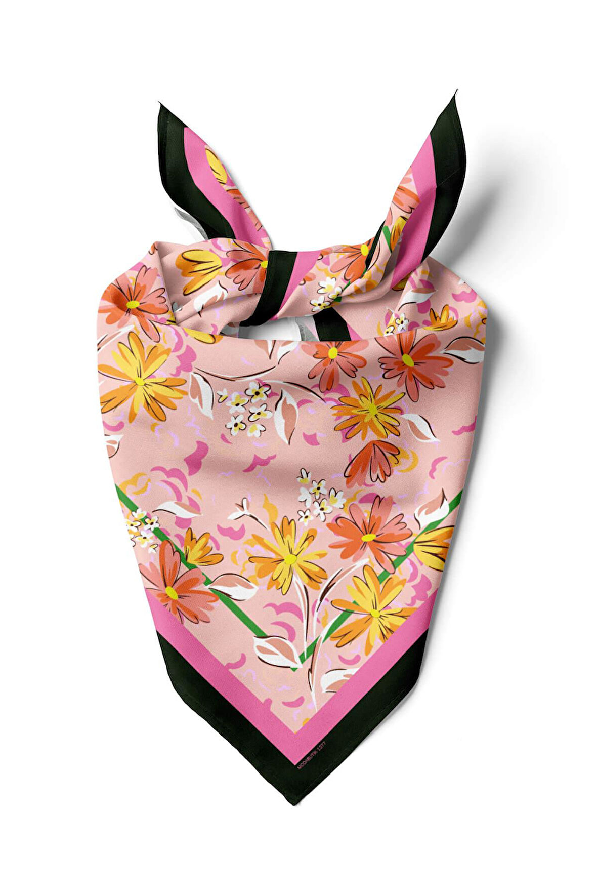 G33 Kadın Krem Yaprak Desenli 50x50 Bandana HYL DG01277-22