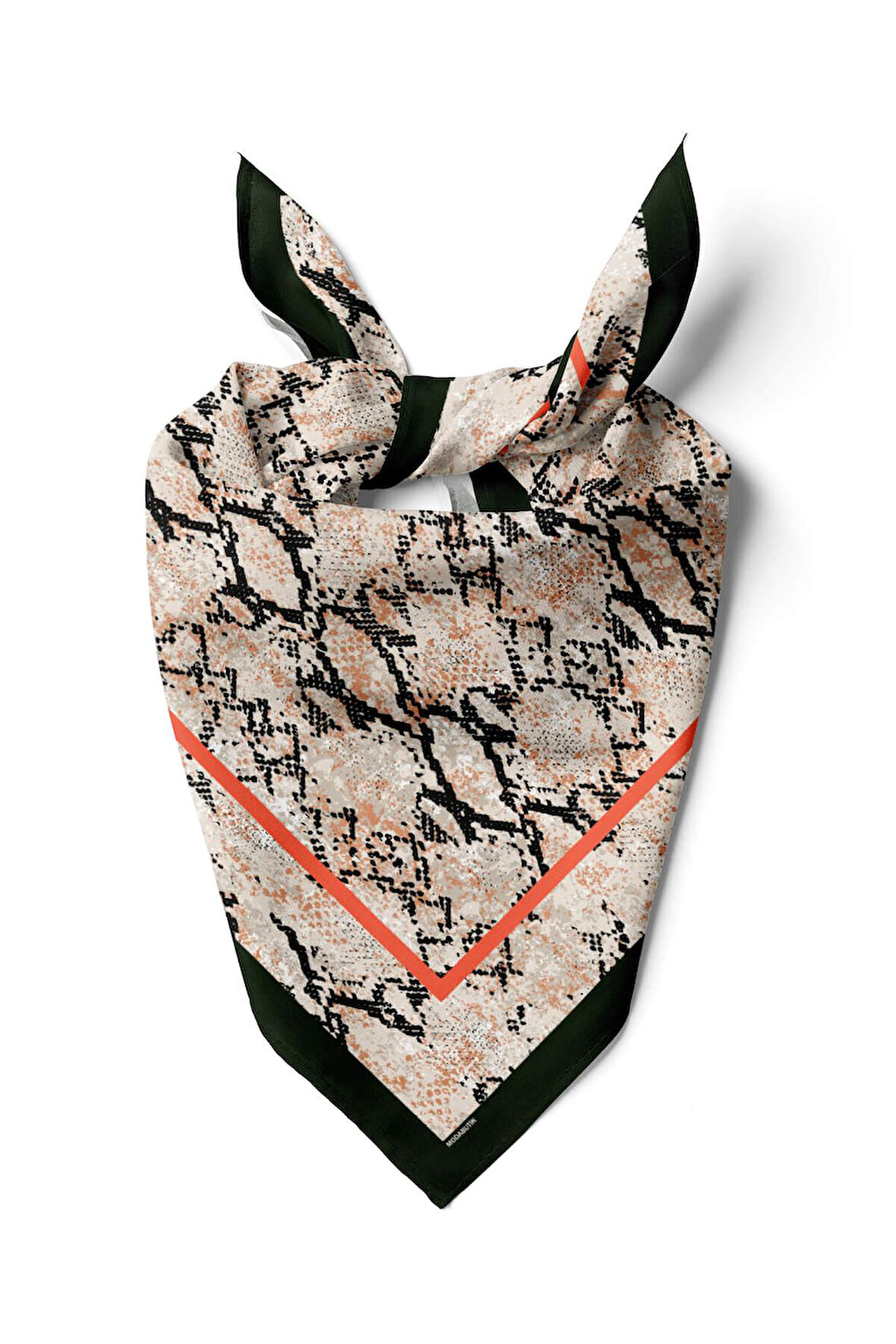 Z38 Kadın sarı mamba Desenli 50x50 Bandana HYL DG01617-22