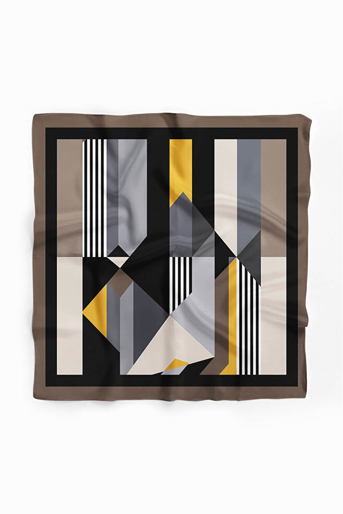 G42 Kadın Gri Geometrik Desenli 50x50 Bandana DG01526-22