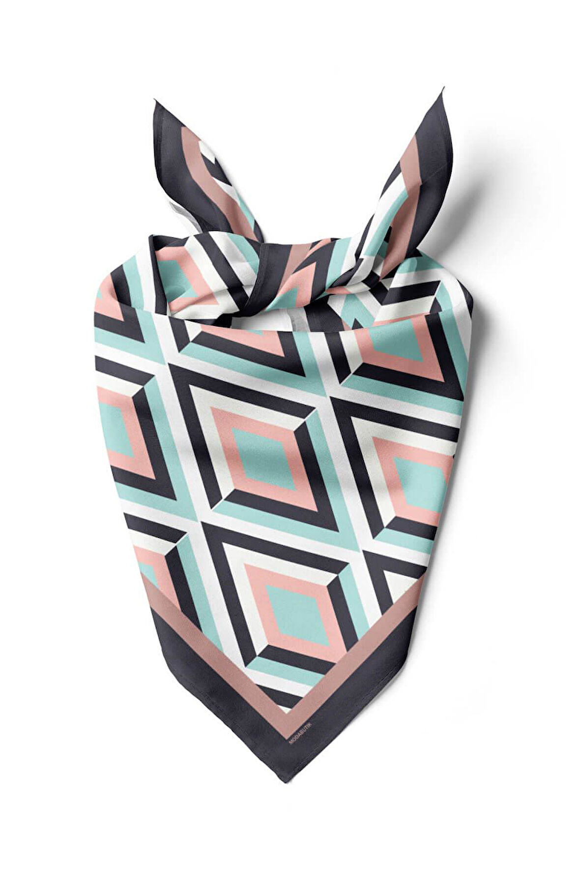 Z13 Kadın Büyük Baklava Desenli 50x50 Bandana DG0722-22