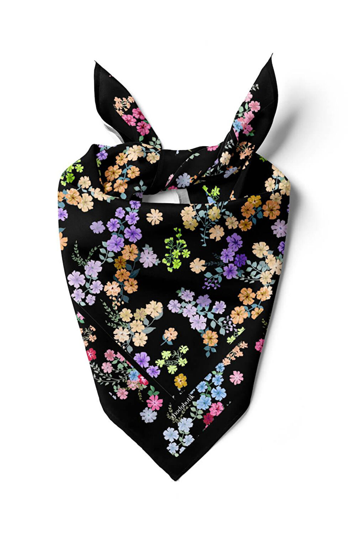 Kadın Çiçek Desenli 50x50 Bandana HYL DG01393-22