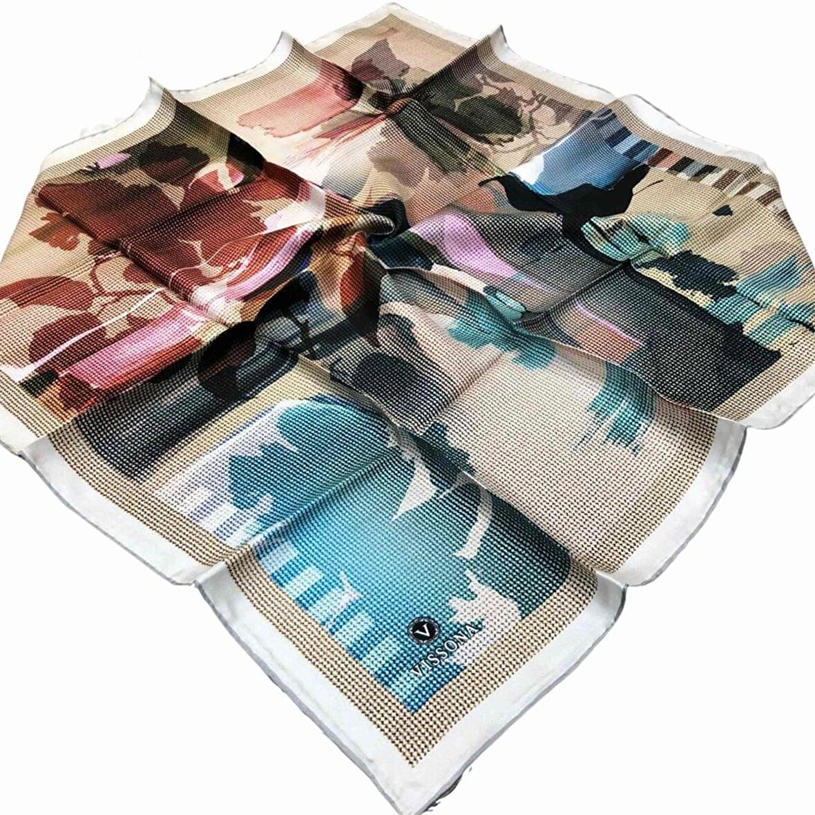 Vissona Tivil Su Yeşili İpek Eşarp DGN50128-41-24