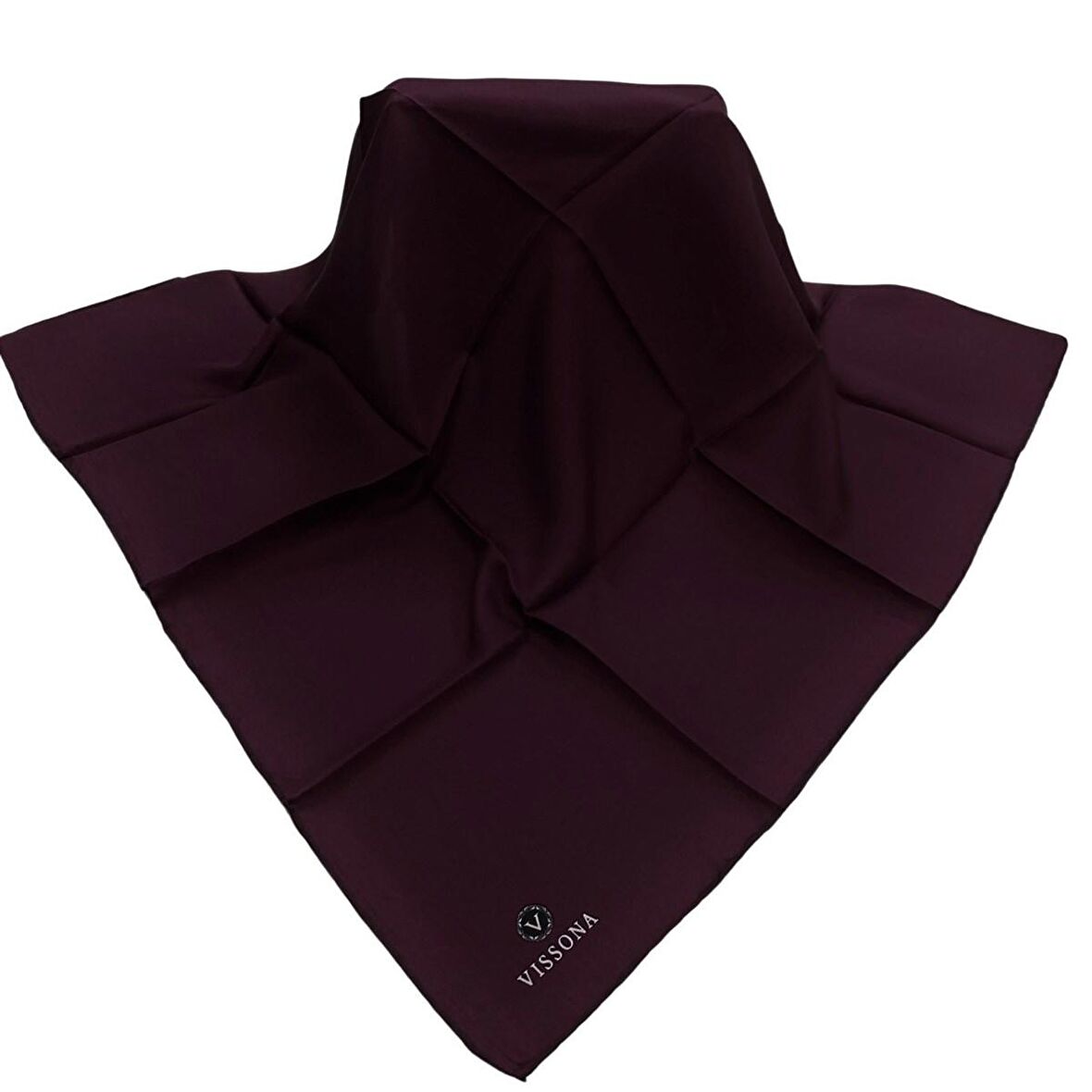 Vissona Vişne Çürüğü Düz Renk Tivil İpek Eşarp 327-0021