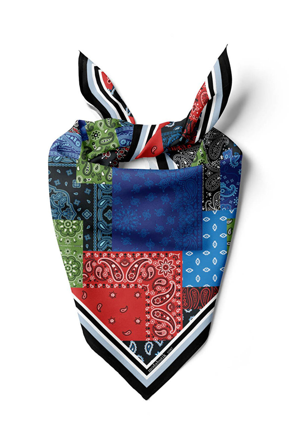 F76  PATCHWORK  ŞAL DESENLİ BANDANA  DG11987