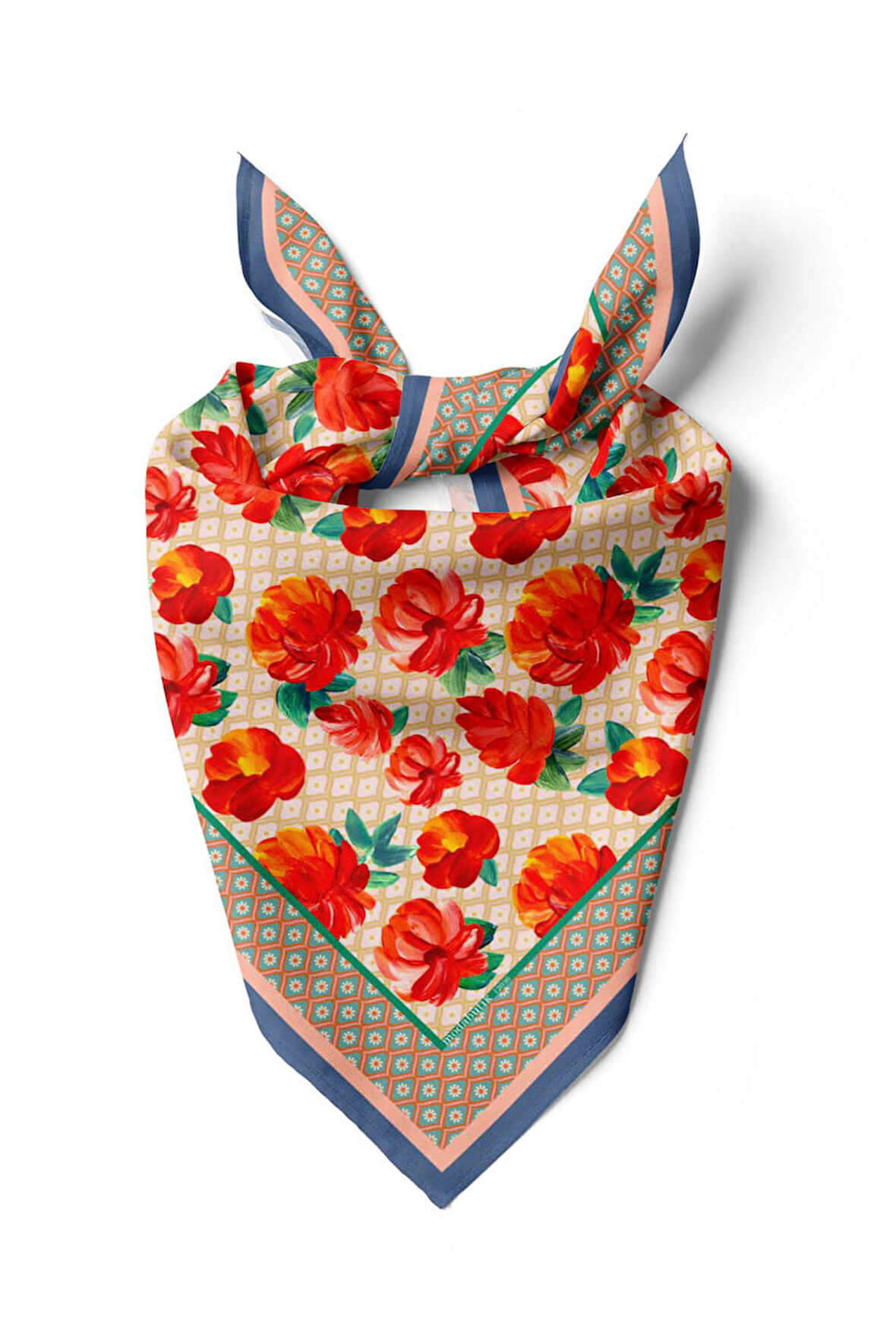 B27  MODERN ÇİÇEKLER TASARIMLI BANDANA