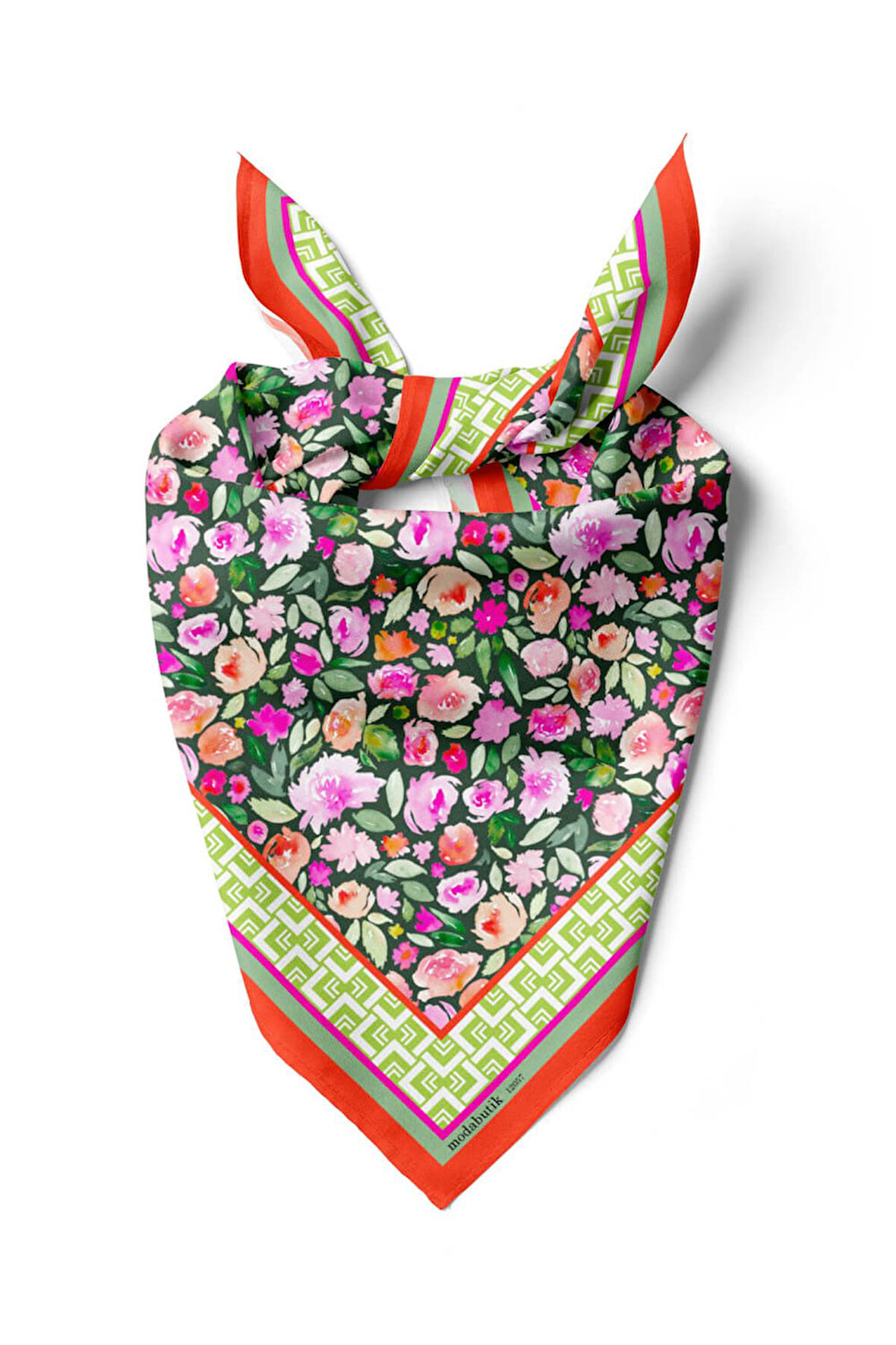 Y93 WATERCOLOR  FLOWERS TASARIMLI BANDANA DG12057