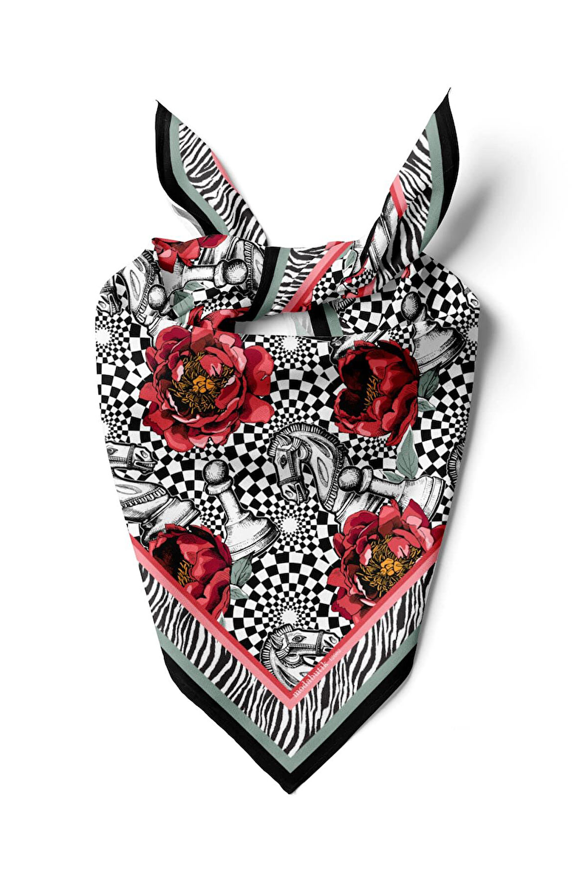 C76 CHECK HORSE  TASARIMLI BANDANA DG12082