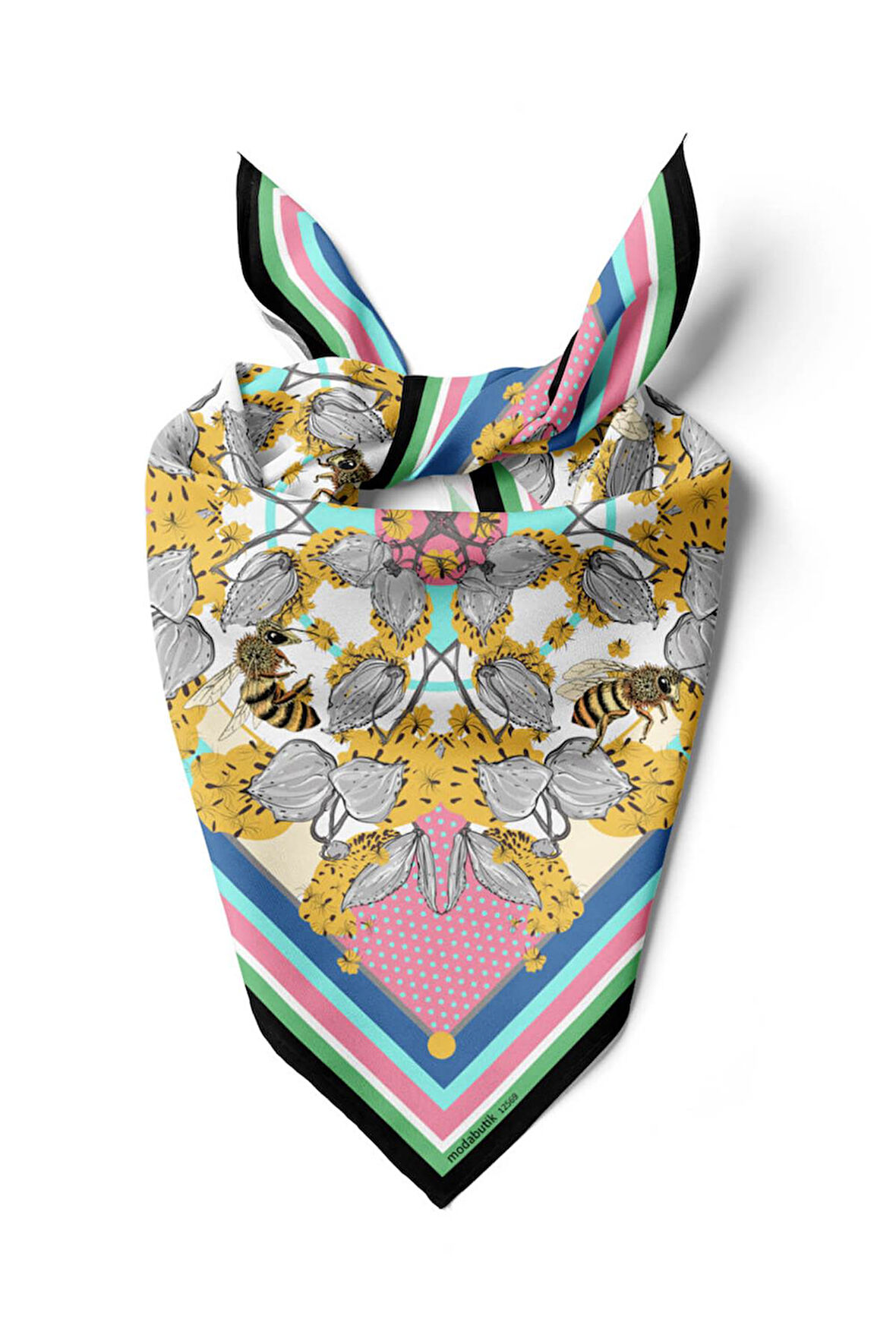 F55 ABSTRACT FLORAL BANDANA