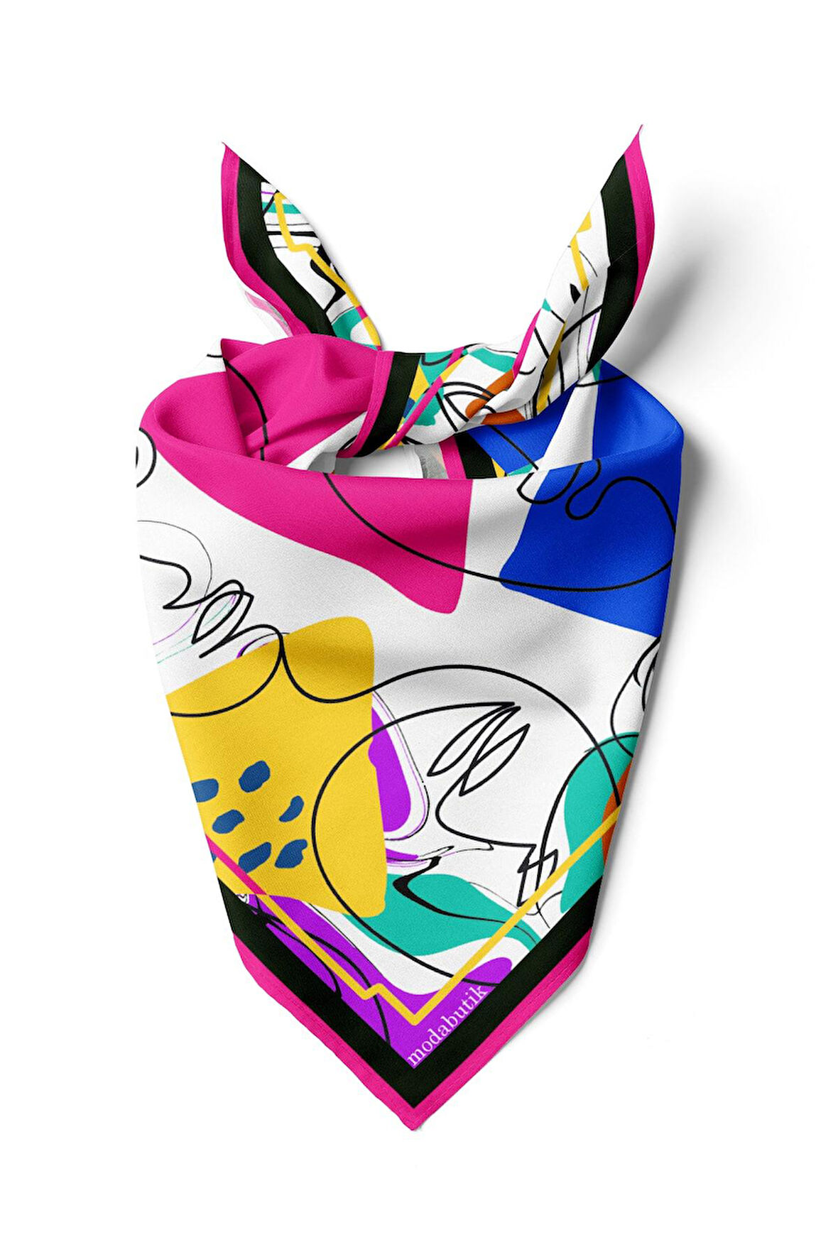 B19 Modabutik Kadın Silüet Desenli Bandana