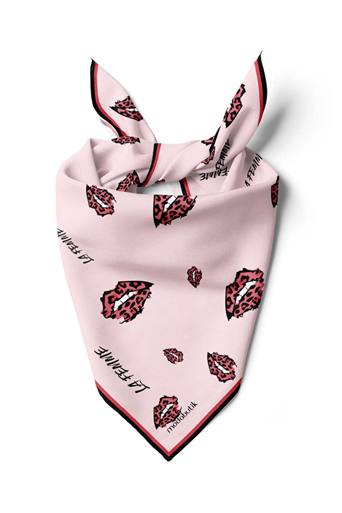 B77 Modabutik Dudak Desenli Bandana