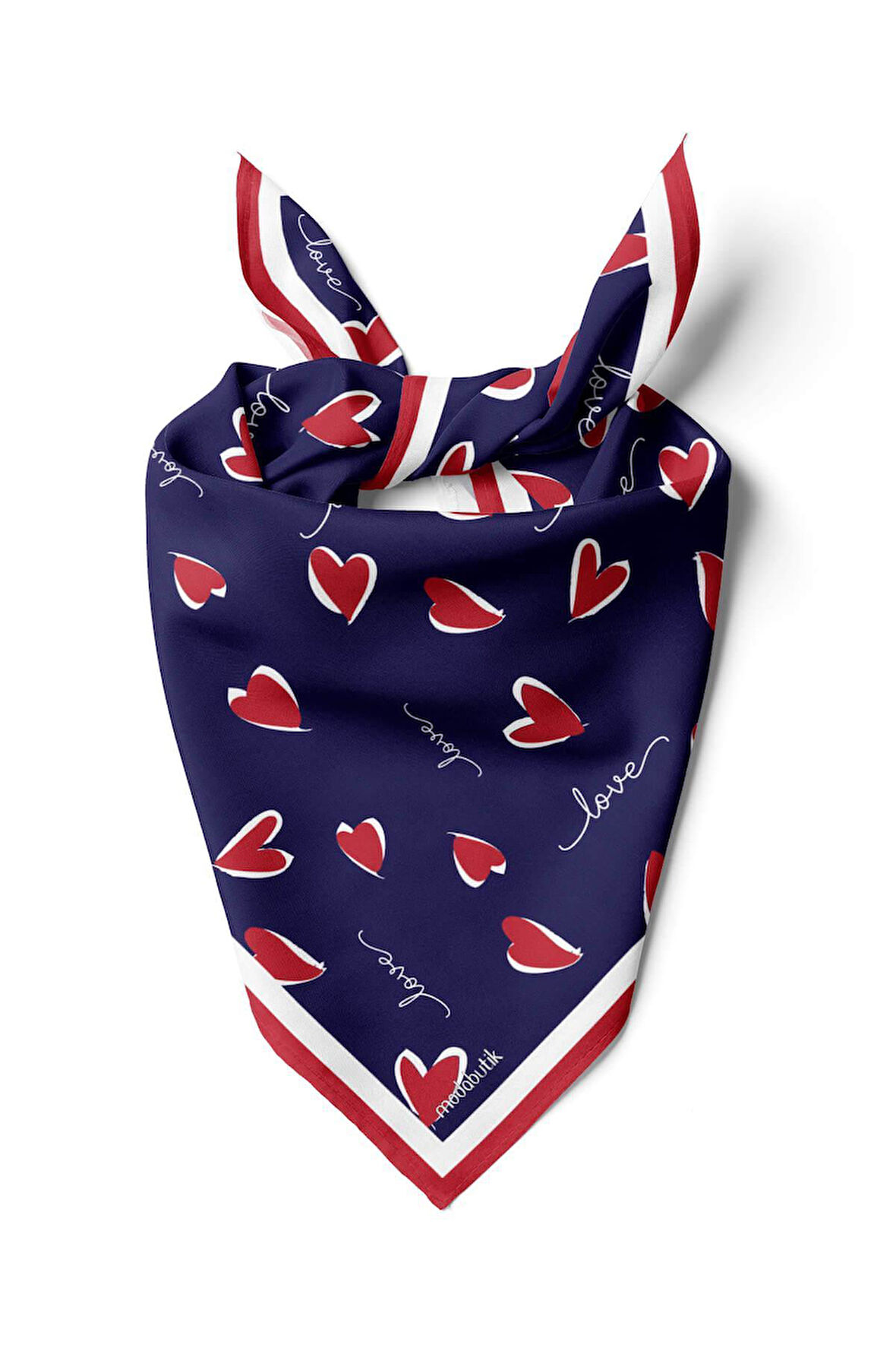 Y32 Modabutik Kalp Desenli Bandana