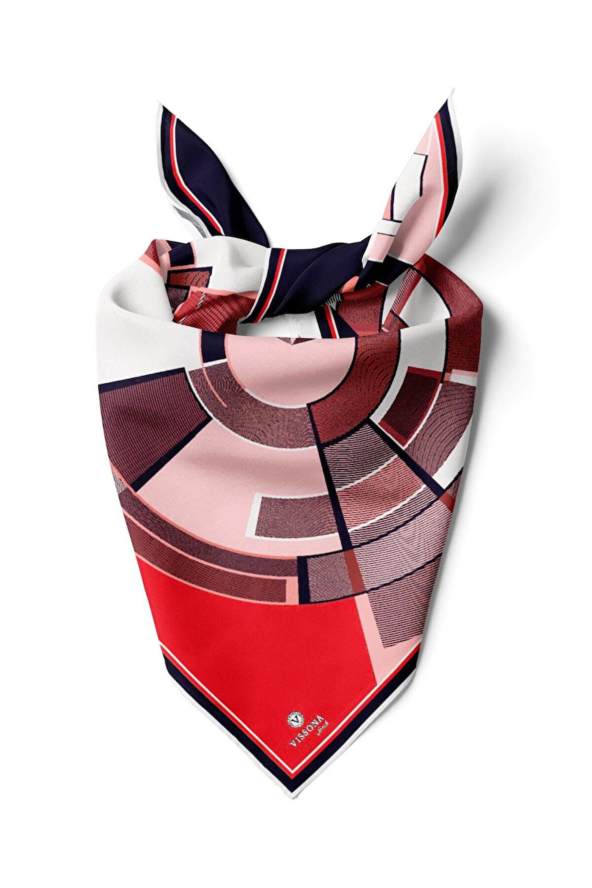 %100 İpek Kadın Desenli Bandana 80x80