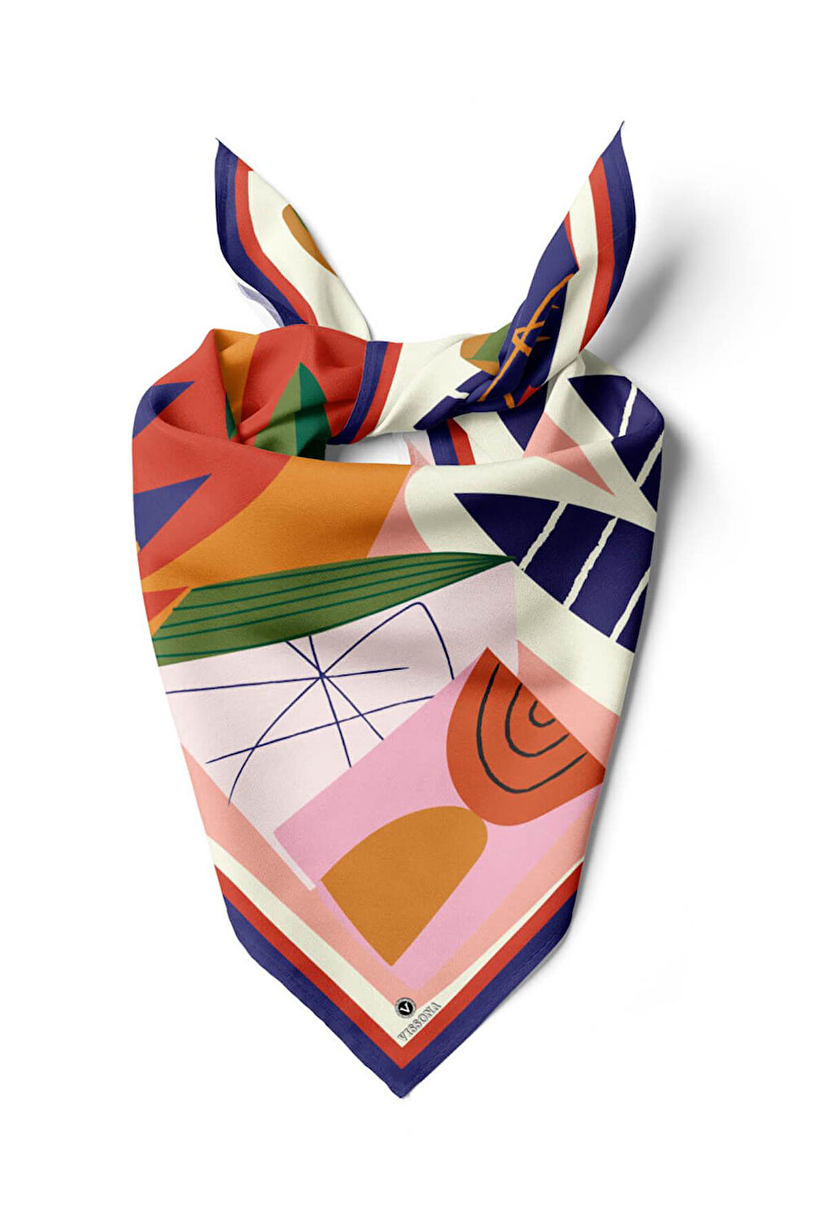 Vissona Geometrik Desenli Bandana