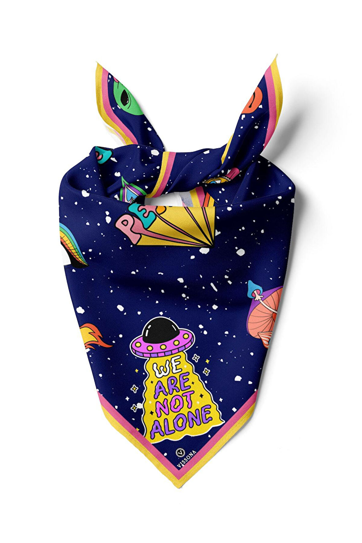 Vissona Peace Desenli İpek Bandana