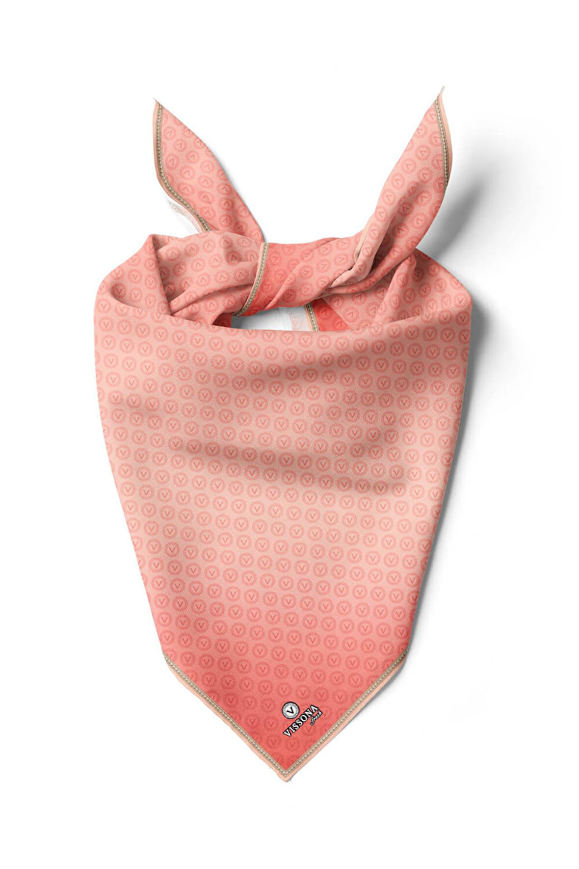 %100 İpek Kadın Desenli Bandana 80x80