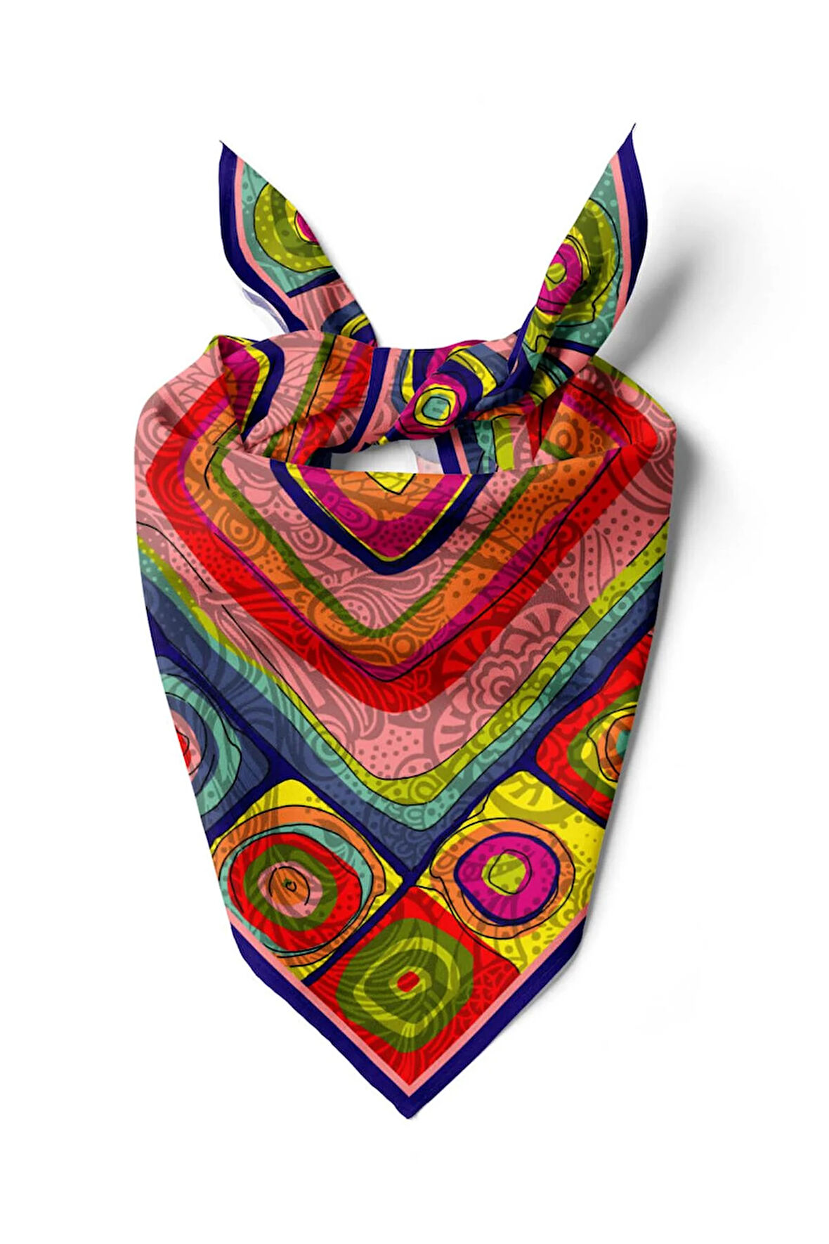 Vissona Göz Desenli İpek Bandana