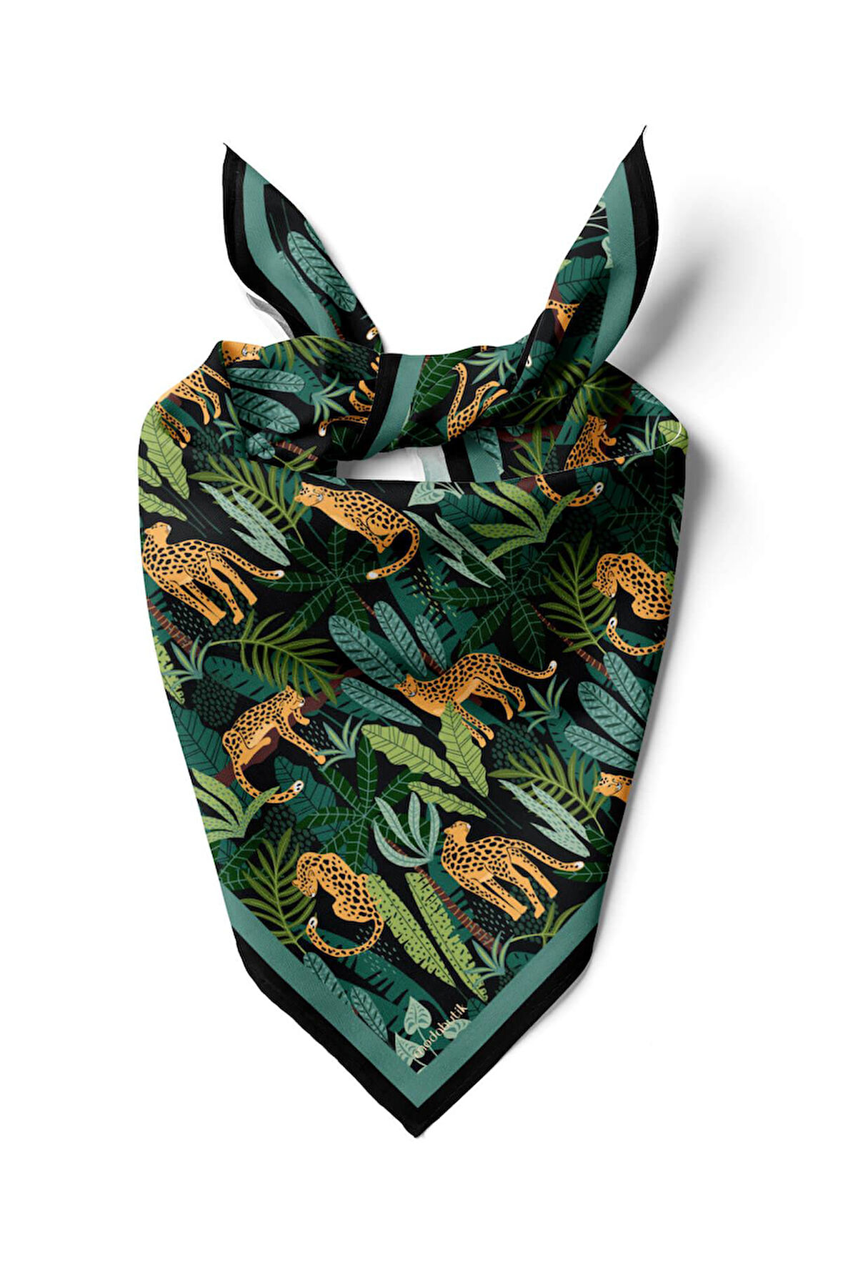 Modabutik Tropik Leopar Desenli Bandana A1