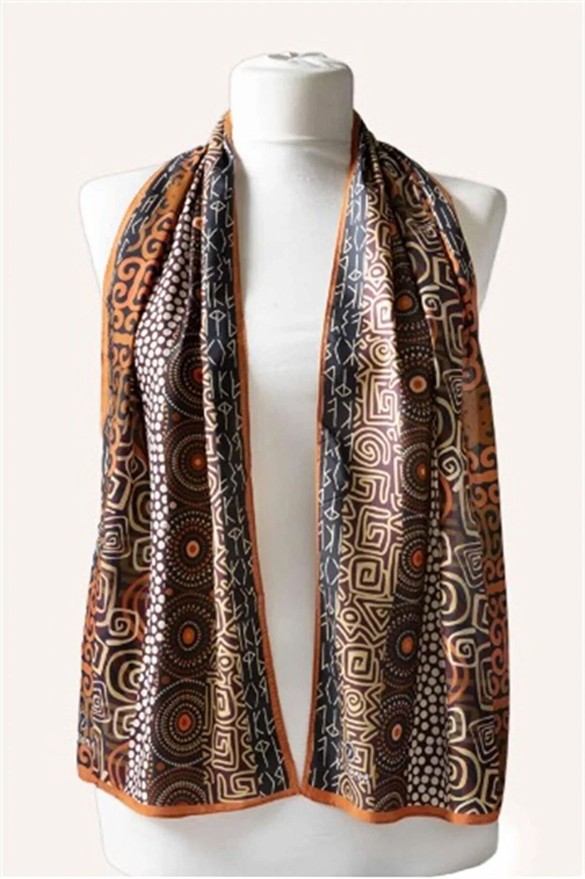 I103 Headscarf for Women - 12"x 27" inch Hair Scarf Geometric Design Headscarf Bandanas Rectangular 60505