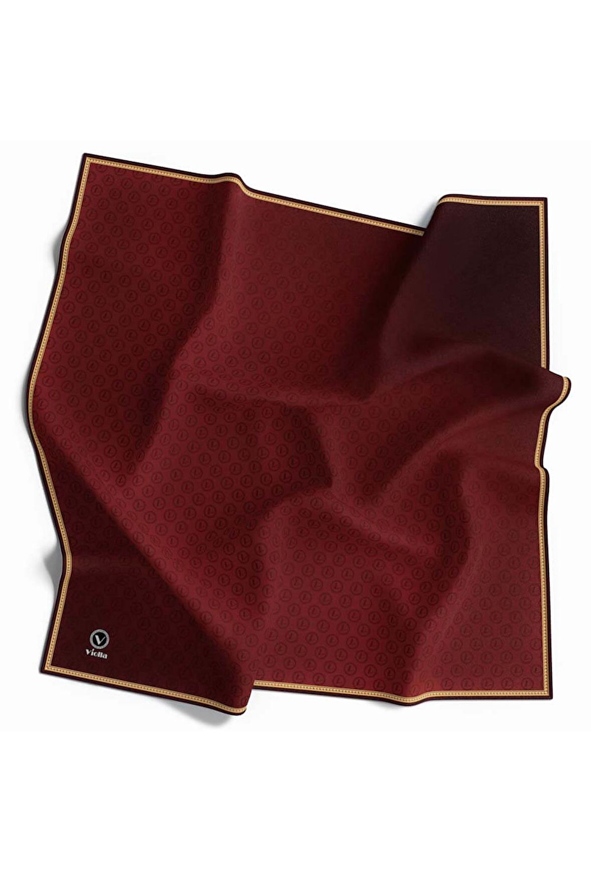 Twill Degradeli Bordo Renkli 90x90 Eşarp (İpek İçermez)