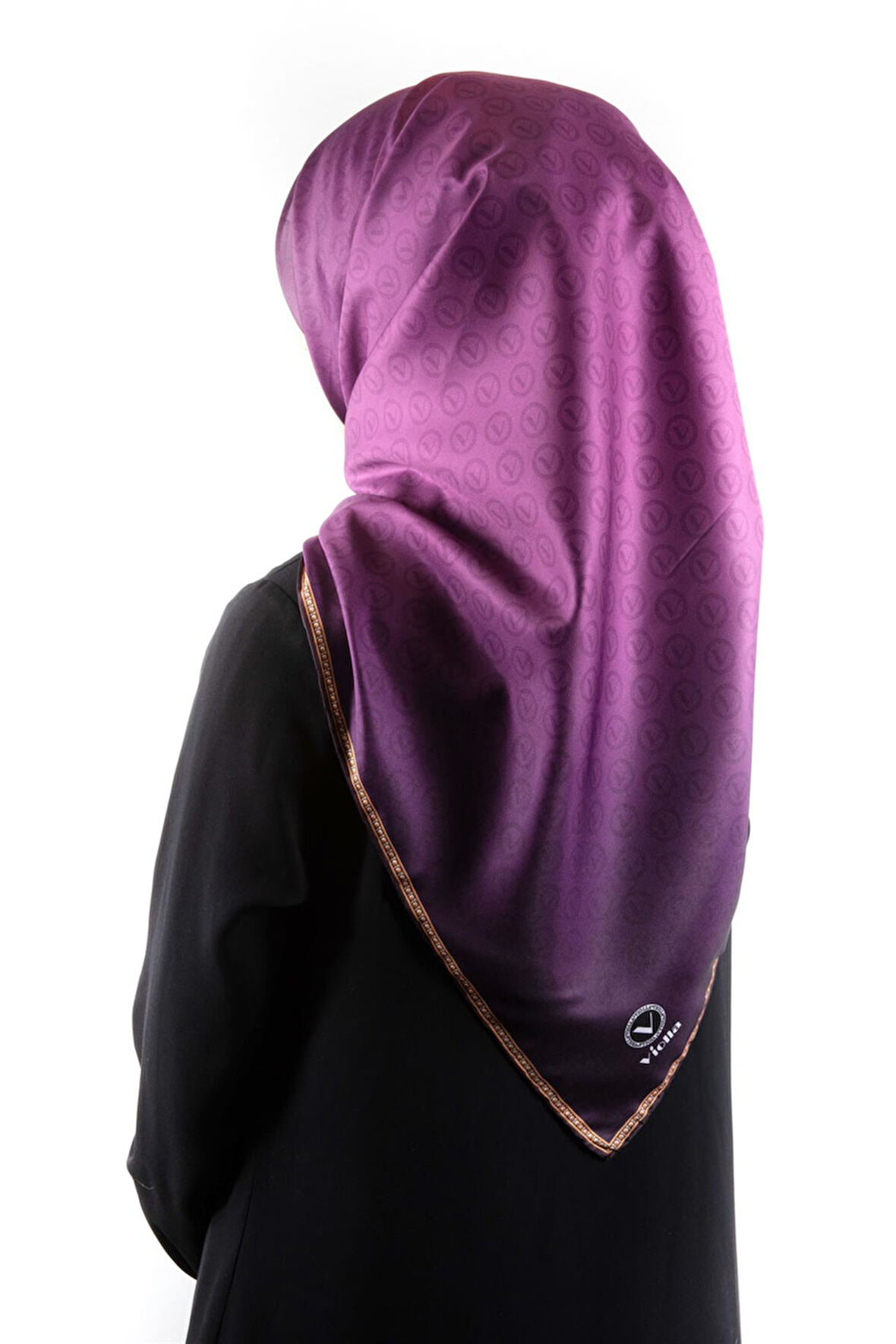 Twill Degradeli Mürdüm Renkli 90x90 Eşarp (İpek İçermez)