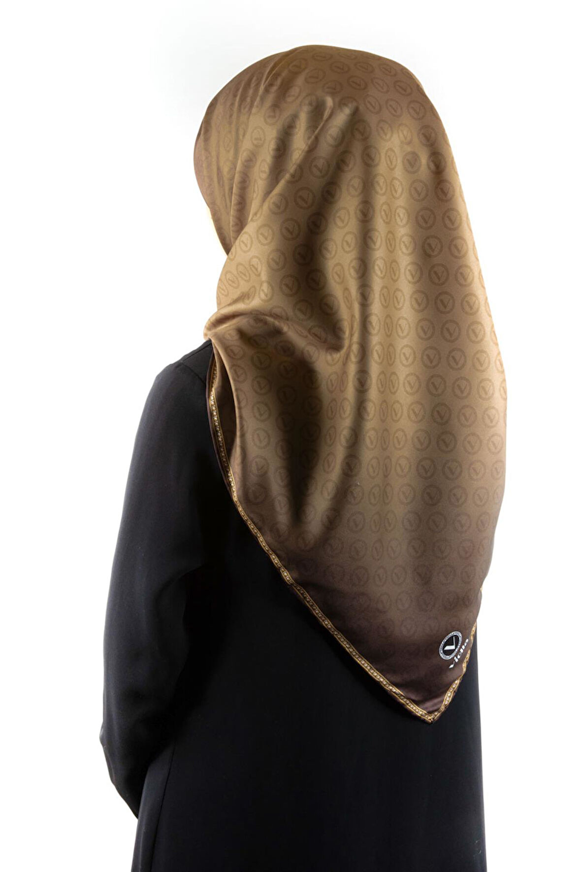 Twill Degradeli Bej Renkli 90x90 Eşarp (İpek İçermez)