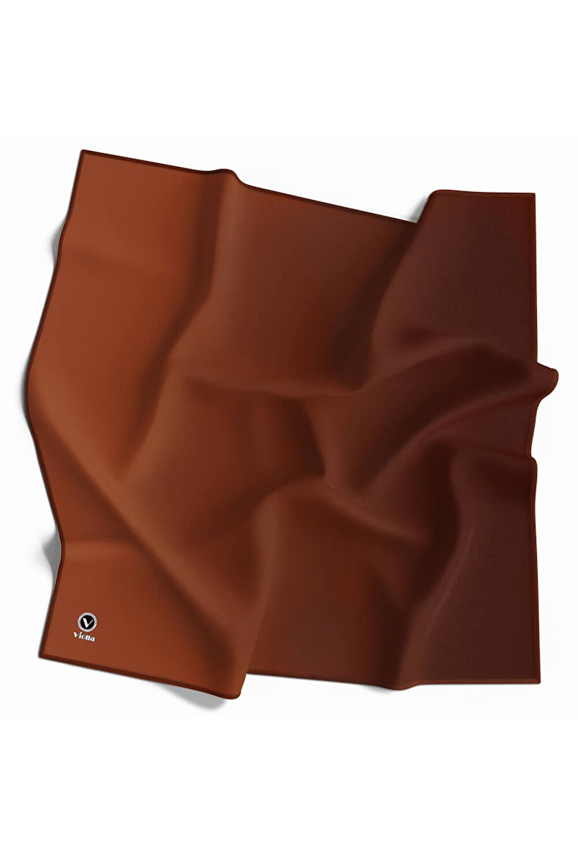 Kristal Degrade Desenli Taba Renkli 90x90 Eşarp (İpek İçermez) Kenar Dikiş Şekli El Dikişli