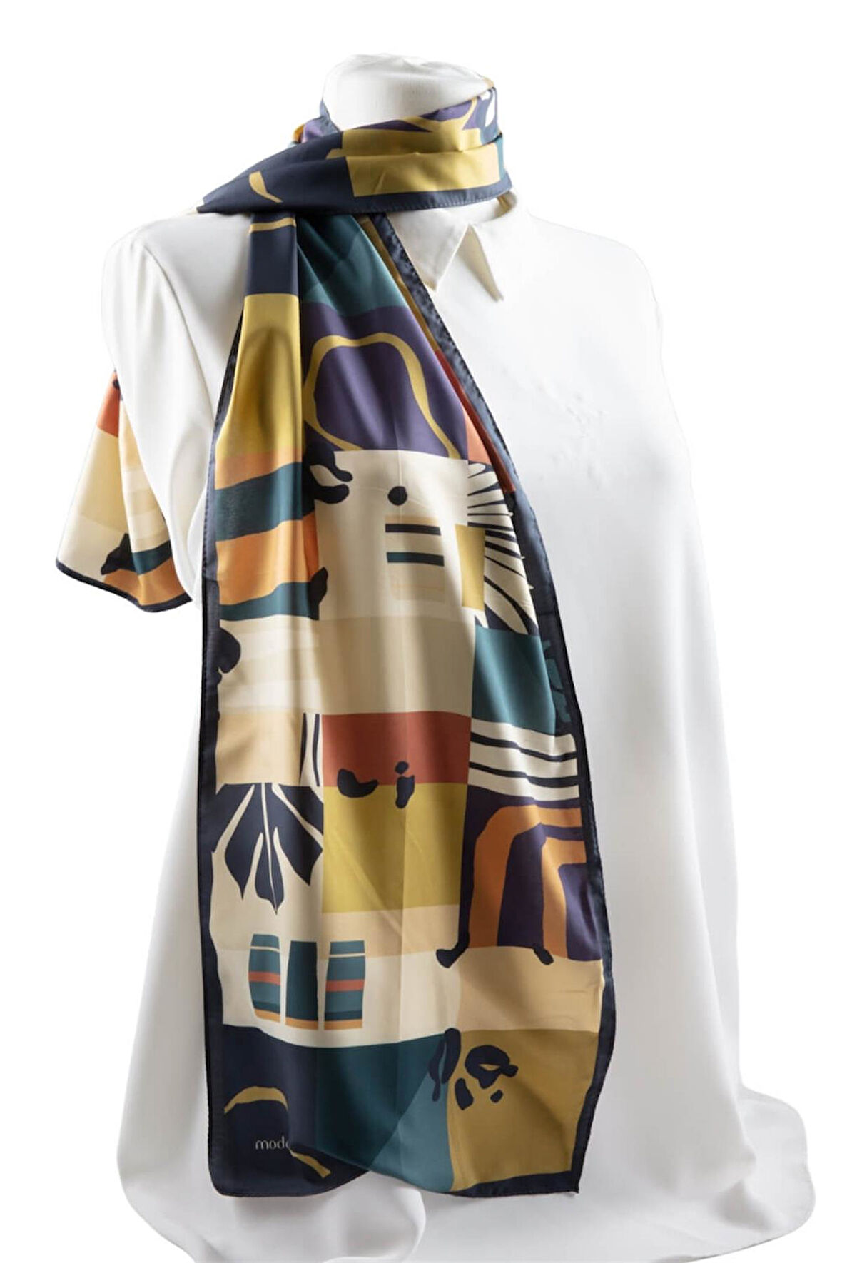 I87 Modabutik Geometrik Desenli Kadın Fular