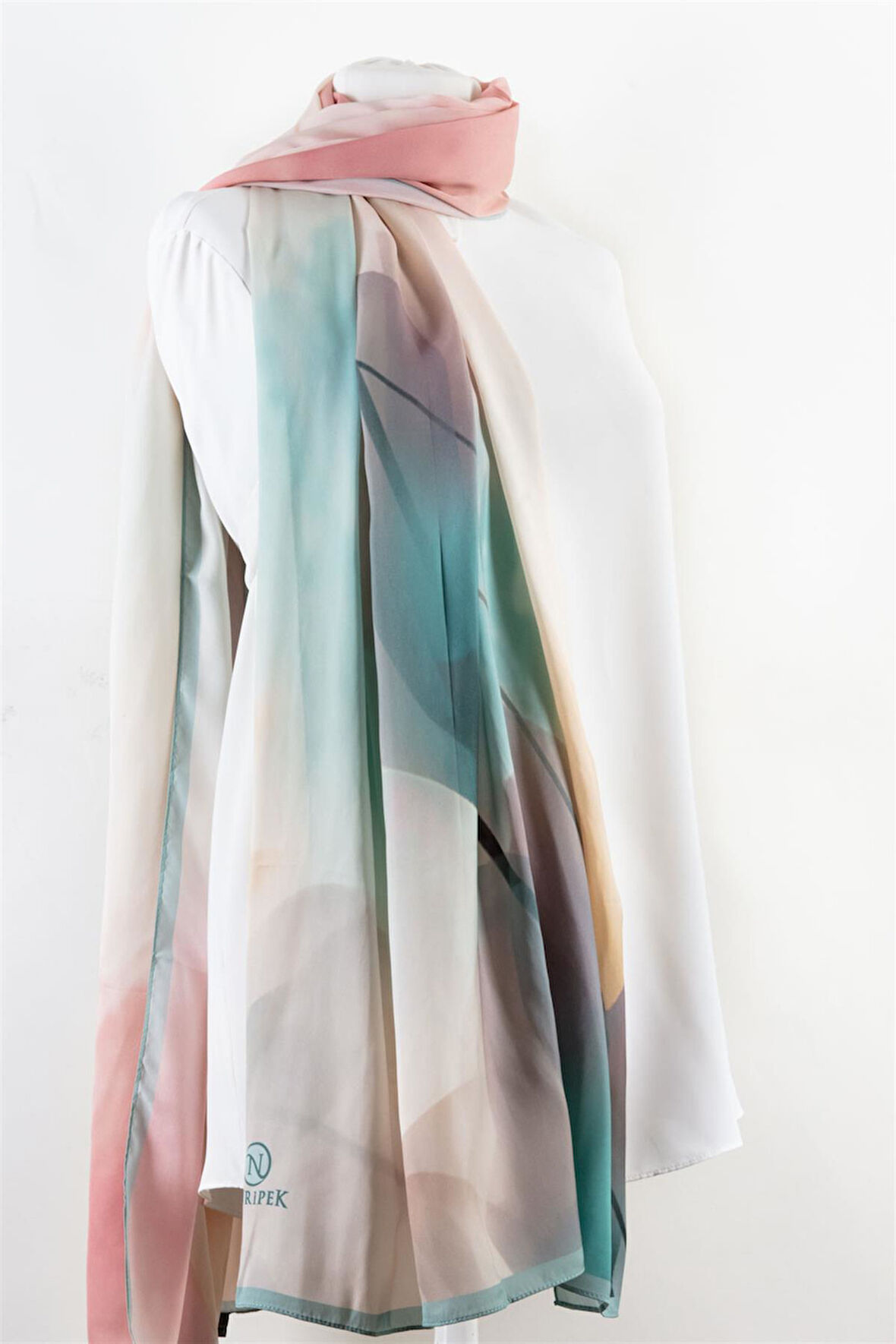 SÜVARİ ŞAL ÇİÇEK DESENLİ TURKUAZ - LİMON SARISI RENKLİ 75X210 ŞAL İTALYAN DİKİŞLİ