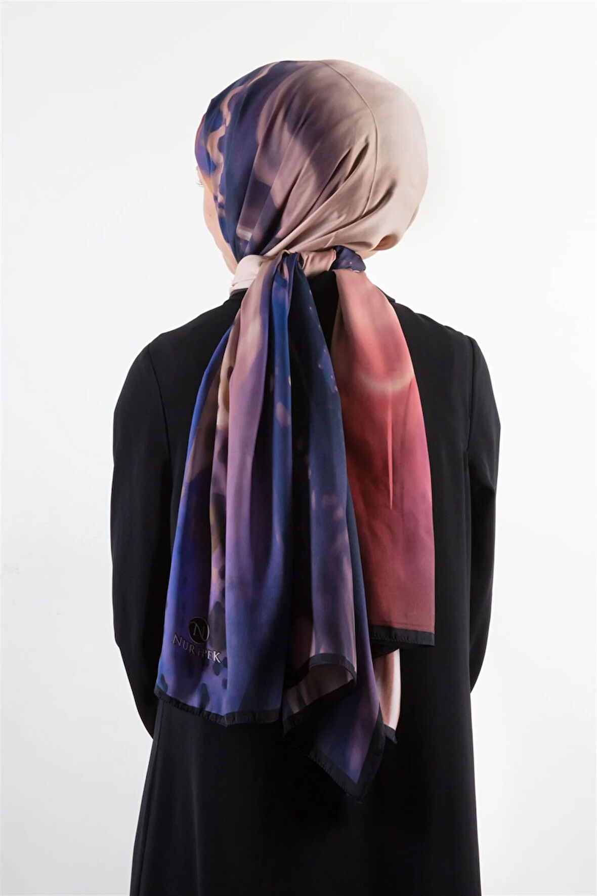 SÜVARİ ŞAL SOYUT DESENLİ SAKS - TURUNCU RENKLİ 75X210 ŞAL İTALYAN DİKİŞLİ