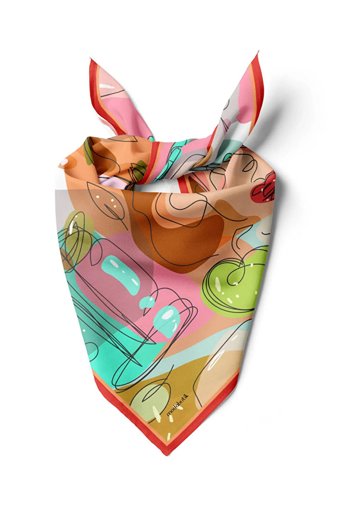 Z85 Modabutik Silüet Desenli Bandana