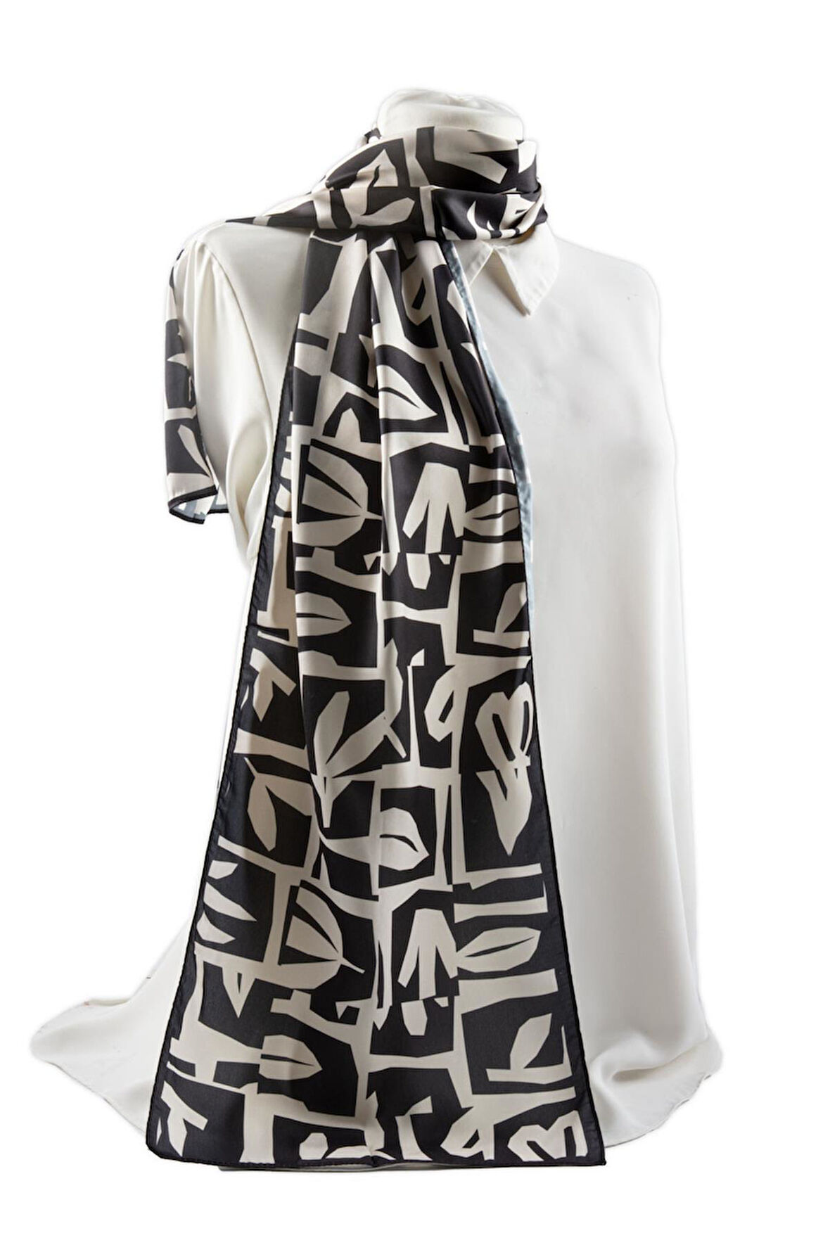 Geometrik Desenli Fular 30x140