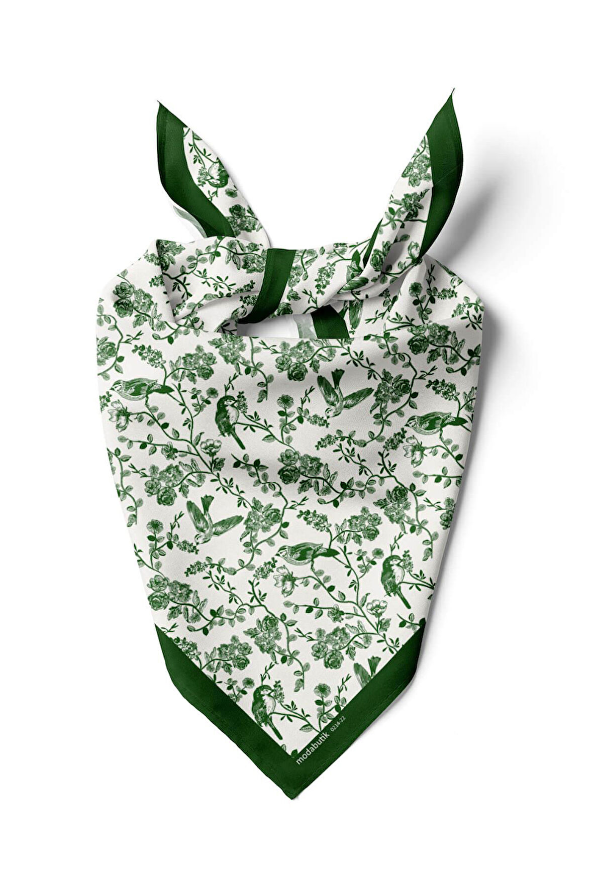 Kadın Garden Desenli Bandana 50x50 Yeşil DG0214-22 Snz